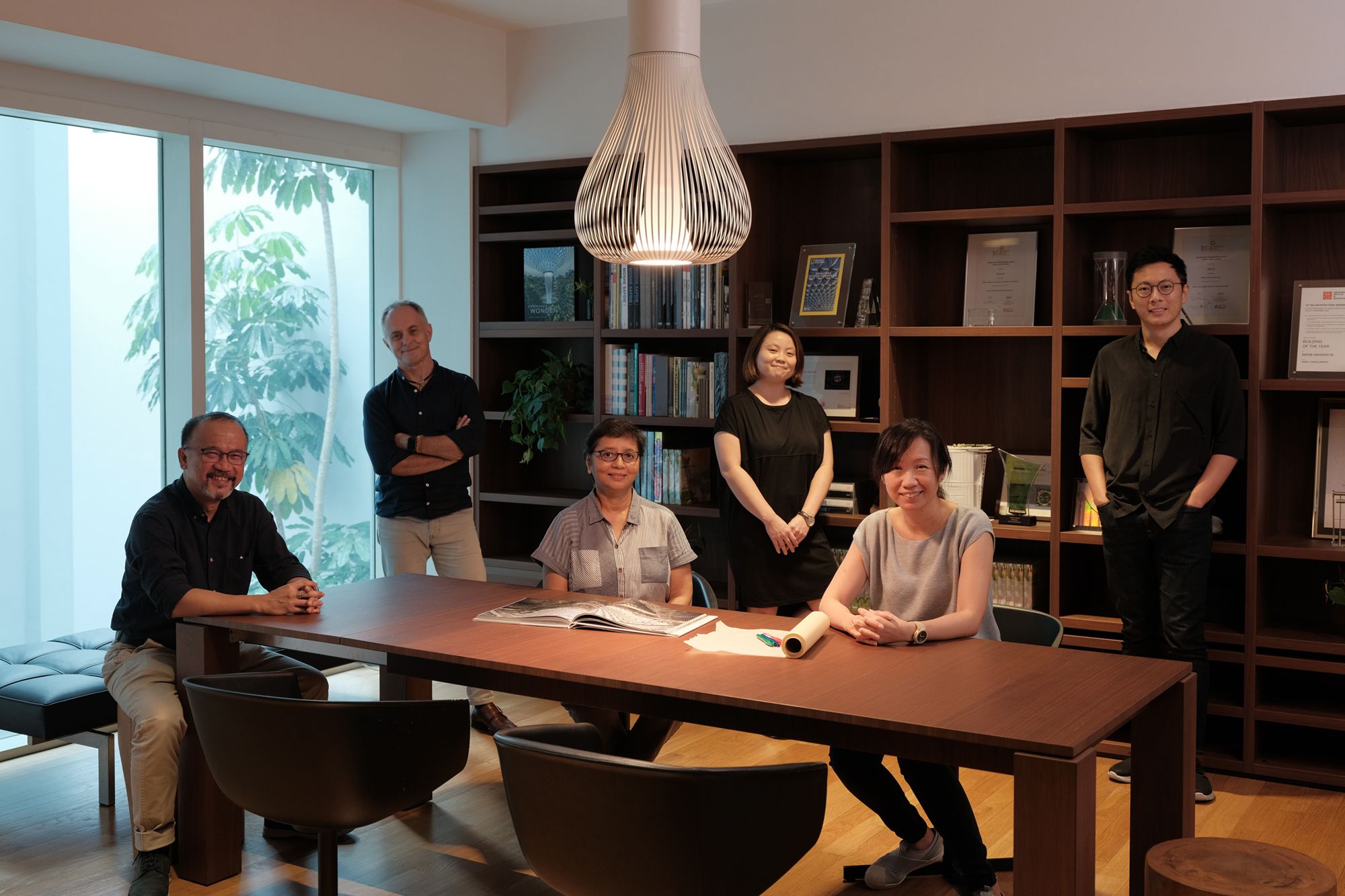 Roderick Delgado, Peter Morgan, Charu Kokate, Tan Lee Hua, Chris Tan and Sean Chew at RSP Architects Planners & Engineers (Pte) Ltd, who were the architect collaborator firm Image: Courtesy of DesignSingapore