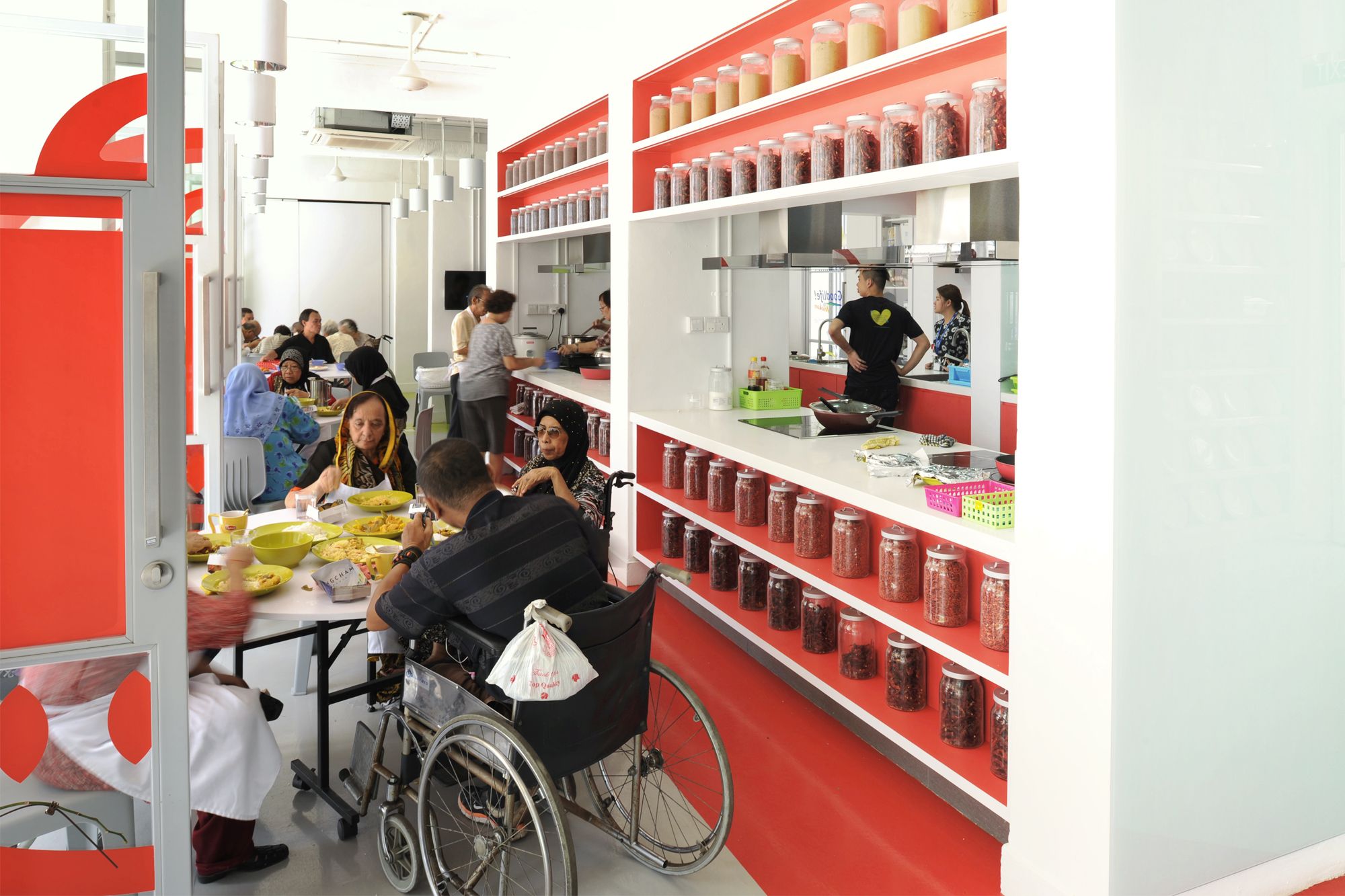 DP Architects designed a vibrant Senior Activity Centre for the elderly community to gather and have meals together Image: Courtesy of DesignSingapore