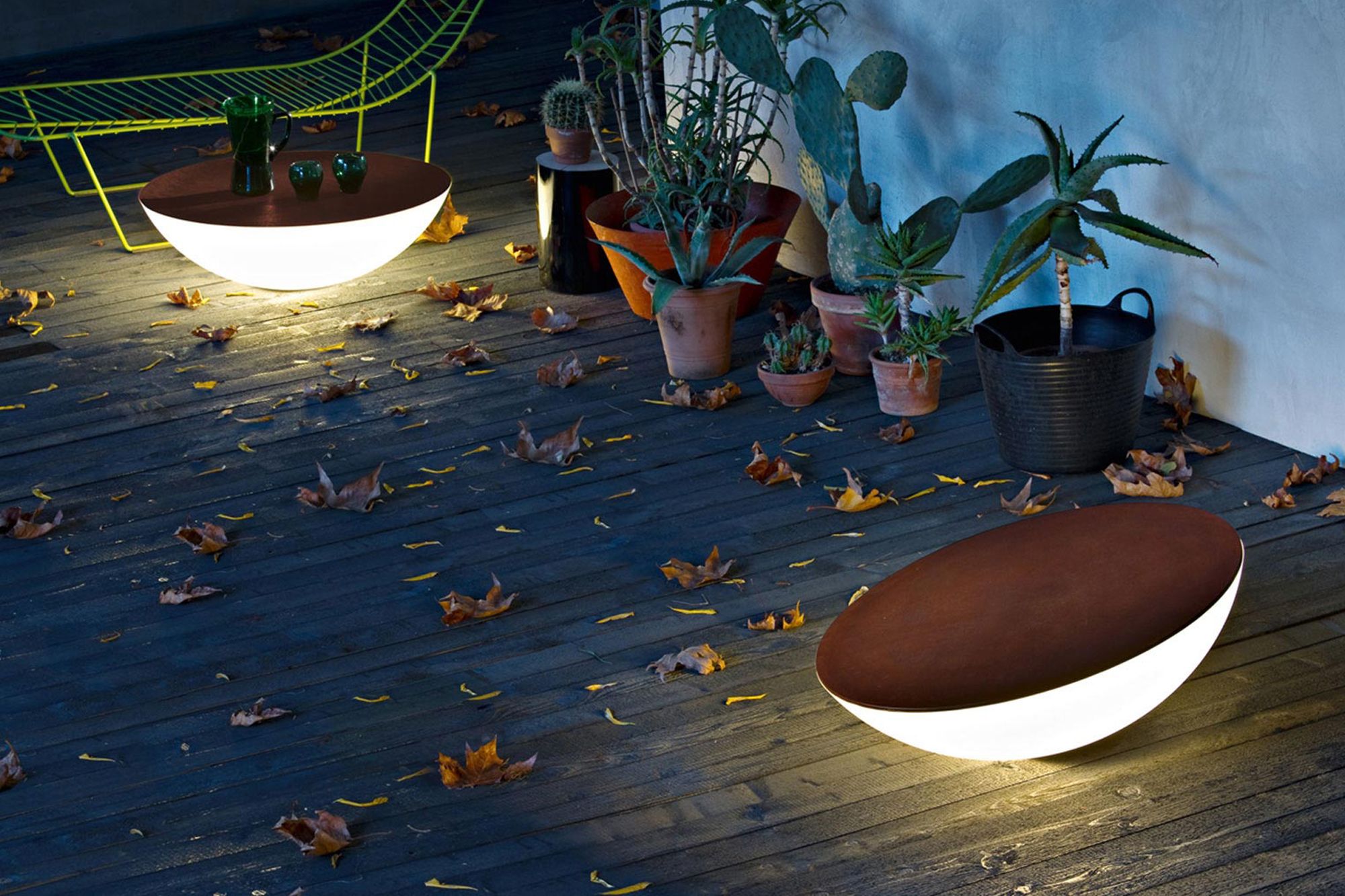 The Solar lamp is innovative designed to tilt at an angle to allow for easy cleaning even after rainy days Image: Courtesy of Foscarini
