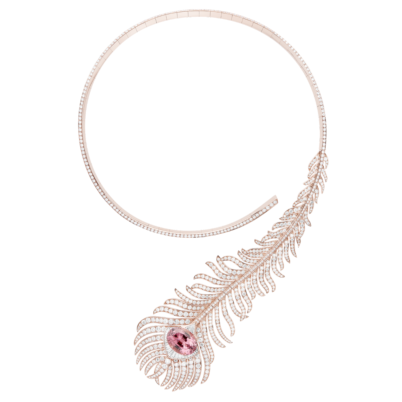 Despite its storied heritage, Boucheron, as Soenardy notes, has stayed modern and relevant with its jewellery designs such as the Plume de Paon Question Mark necklace in pink gold set with a pink tourmaline