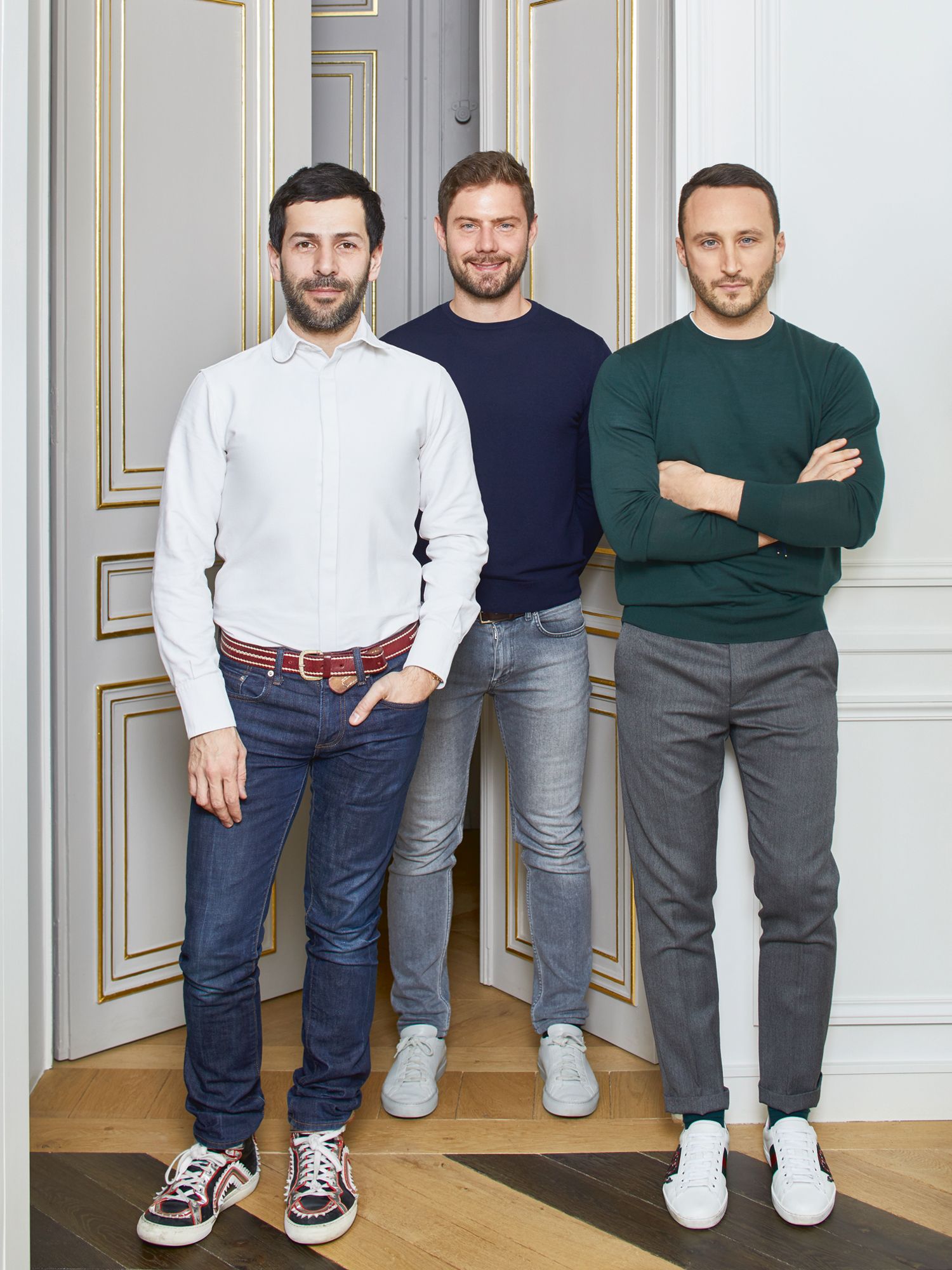 Mabille with interior designers Emil Humbert and Christophe Poyet of Humbert & Poyet