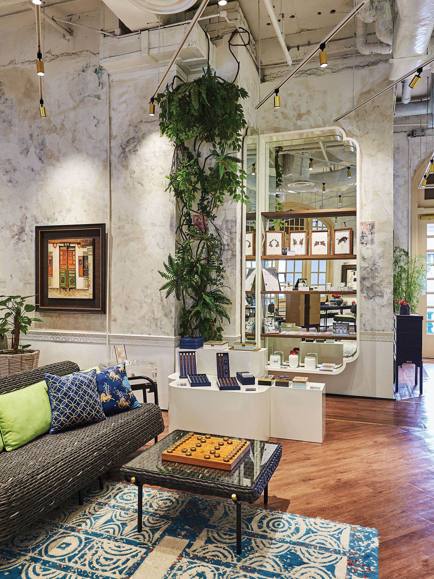 The Scene Shang boutique at Raffles Arcade celebrates the rich heritage of the Raffles Hotel with an eclectic mix of furniture and decorative items
