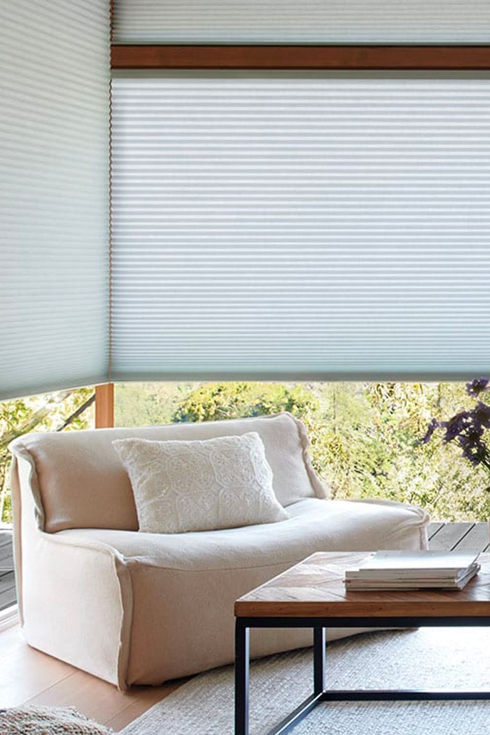 Hunter Douglas’ Duette shades are expertly designed to diffuse light and trap heat Photo: Courtesy of Hunter Douglas