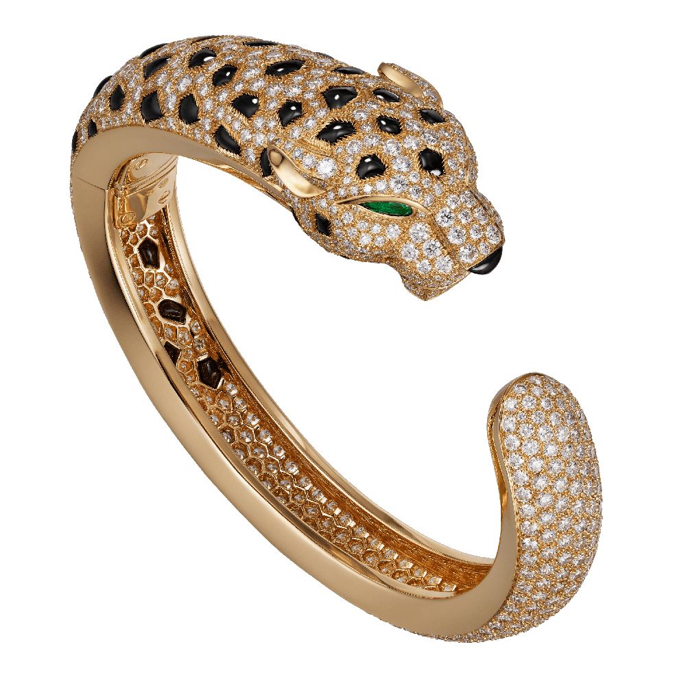 頂級珠寶系列美洲豹手環by Cartier。