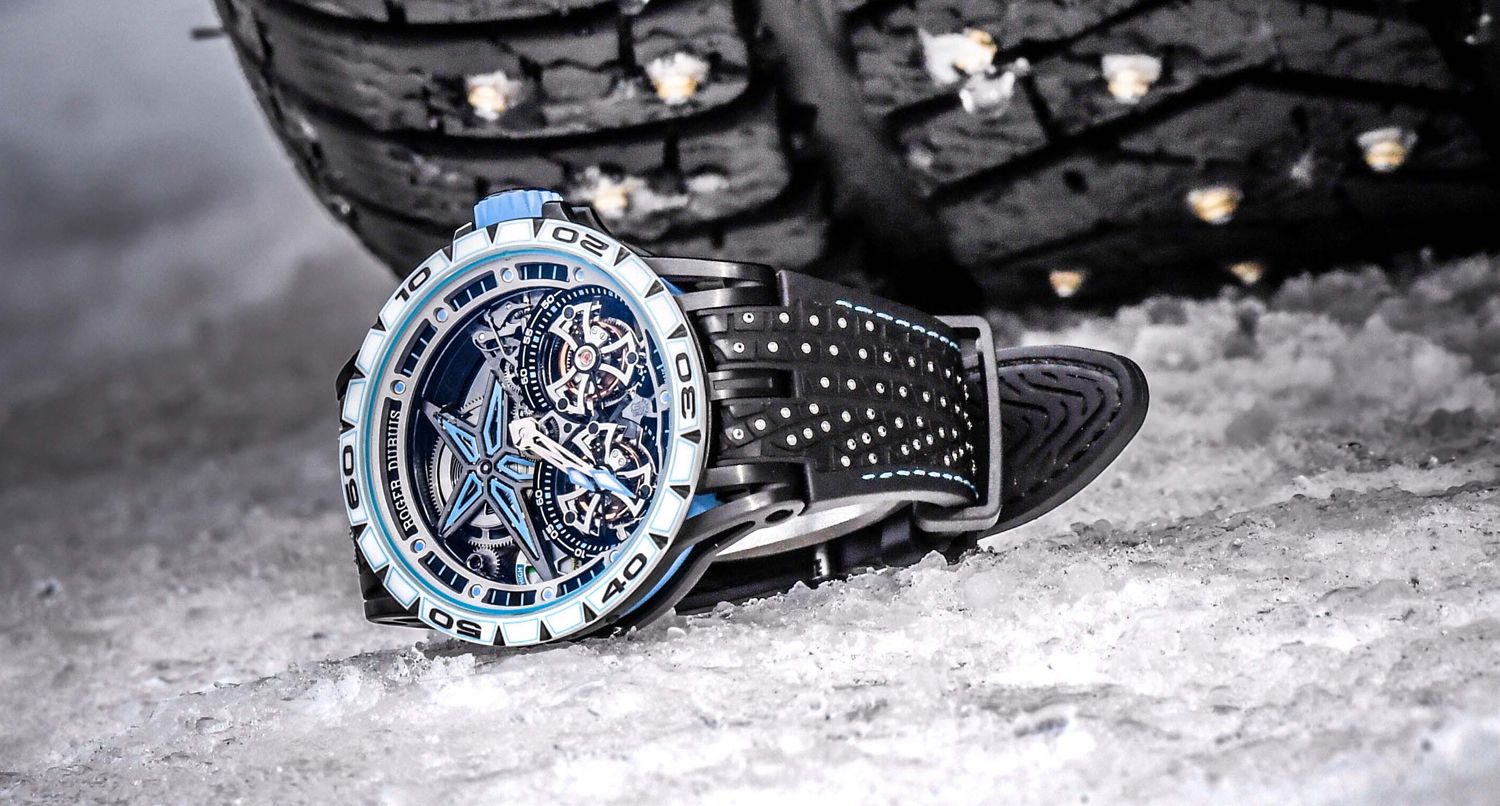 Excalibur Spider系列Pirelli Sottozero雙飛行陀飛輪腕錶by Roger Dubuis。