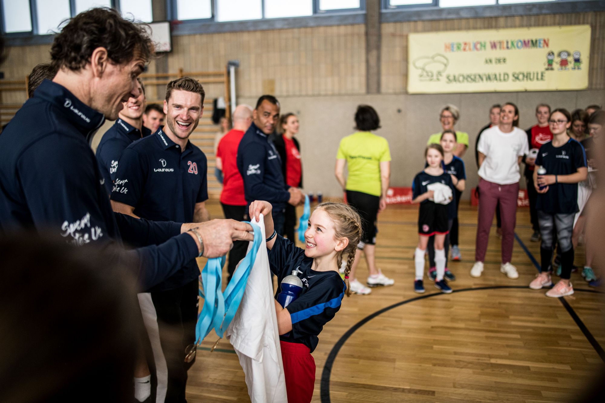 BERLIN, GERMANY - FEBRUARY 17: On the occasion of the 2020 Laureus World Sports Awards, Jens Lehmann and IWC ambassador Maro Engel together with IWC visit a local community project supported by Laureus. The program aims to use football to integrate socially disadvantaged girls throughout Germany. (Photo by Lukas Schulze/Getty Images for IWC)