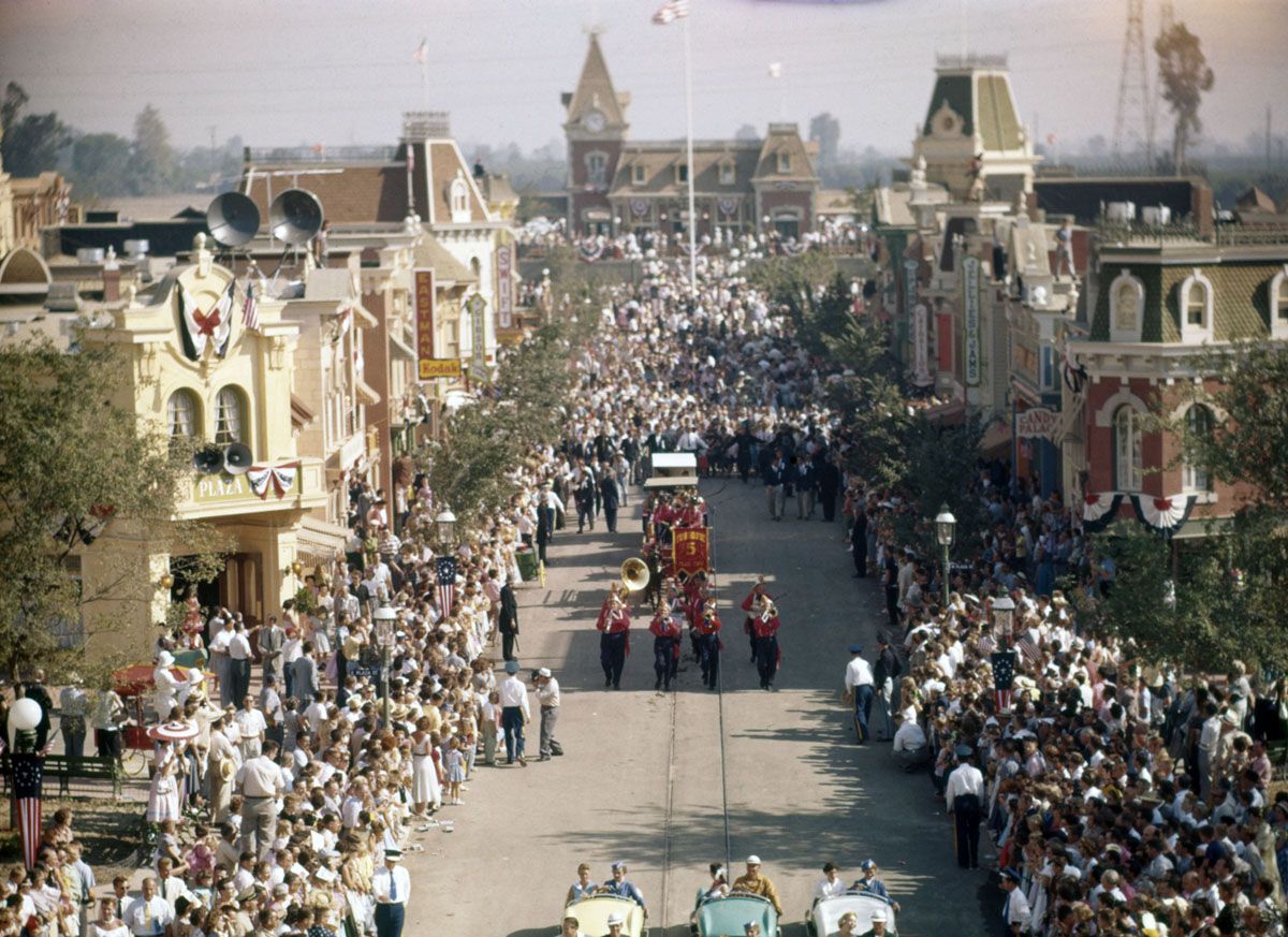 July 17, 1955: Disneyland opening day parade, Anaheim, California.(Photo by Loomis Dean/The LIFE Picture Collection via Getty Images)