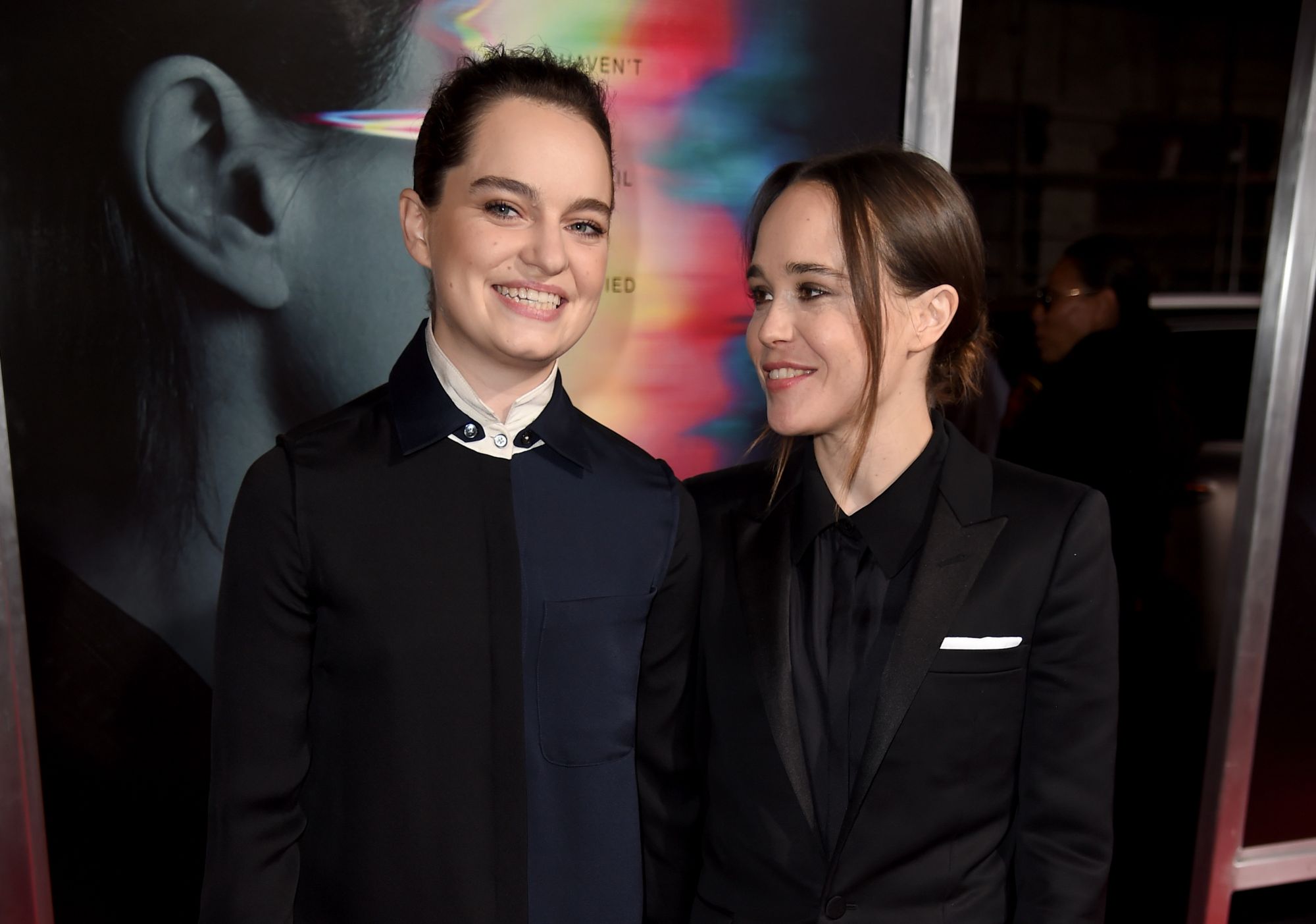 LOS ANGELES, CA - SEPTEMBER 27: Emma Portner (L) and actress Ellen Page arrive at the premiere of Columbia Pictures' "Flatliners" at the Ace Theatre on September 27, 2017 in Los Angeles, California. (Photo by Kevin Winter/Getty Images)