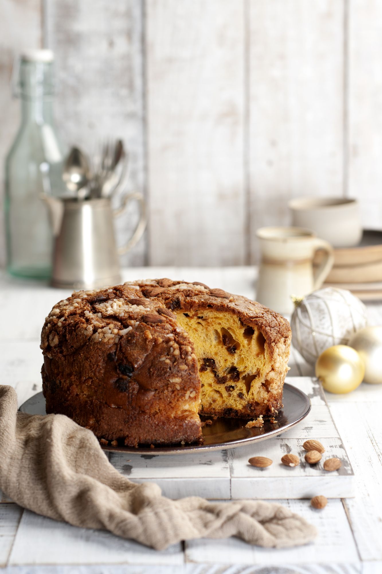 Panettone, typical Italian christmas cake.