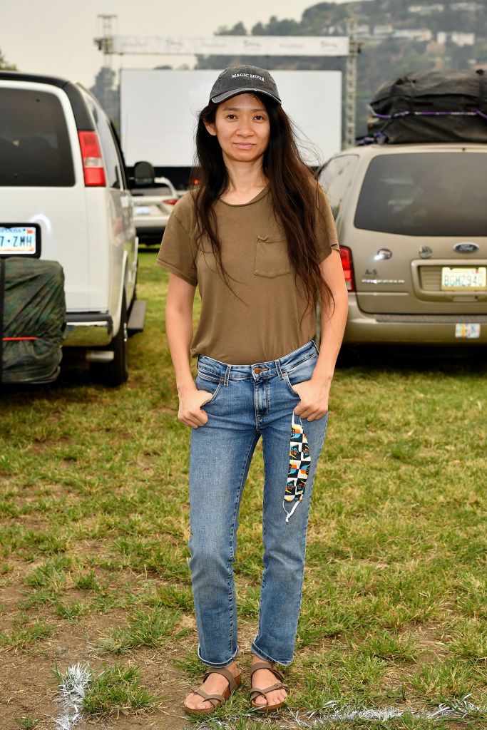 PASADENA, CALIFORNIA - SEPTEMBER 11: ChloÃ© Zhao attends the Drive-In Premiere of "Nomadland" hosted by Fox Searchlight and The Telluride Film Festival at Rose Bowl on September 11, 2020 in Pasadena, California. (Photo by Amy Sussman/Getty Images)