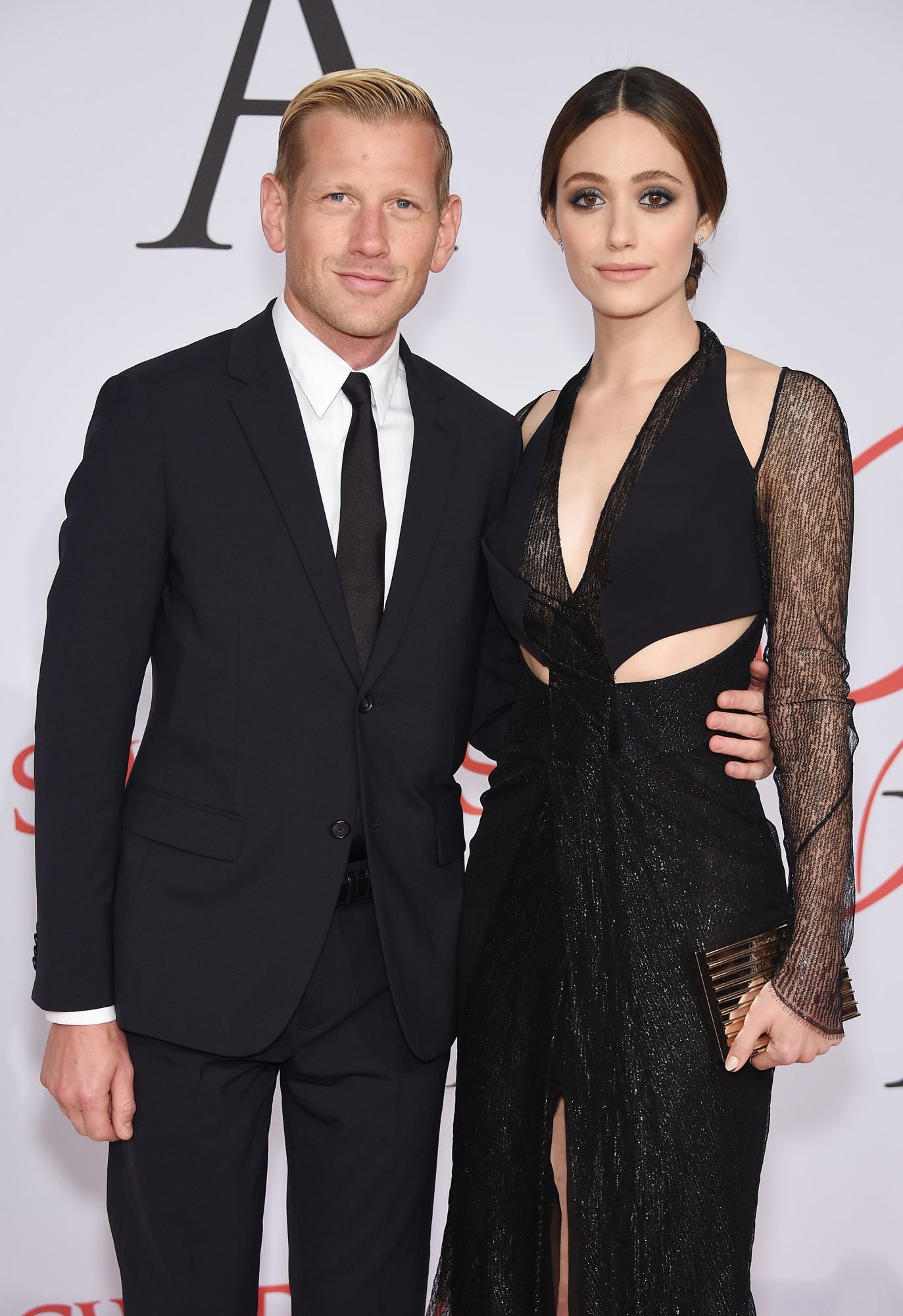 NEW YORK, NY - JUNE 01: Designer Paul Andrew and actress Emmy Rossum attend the 2015 CFDA Fashion Awards at Alice Tully Hall at Lincoln Center on June 1, 2015 in New York City. (Photo by Dimitrios Kambouris/Getty Images)