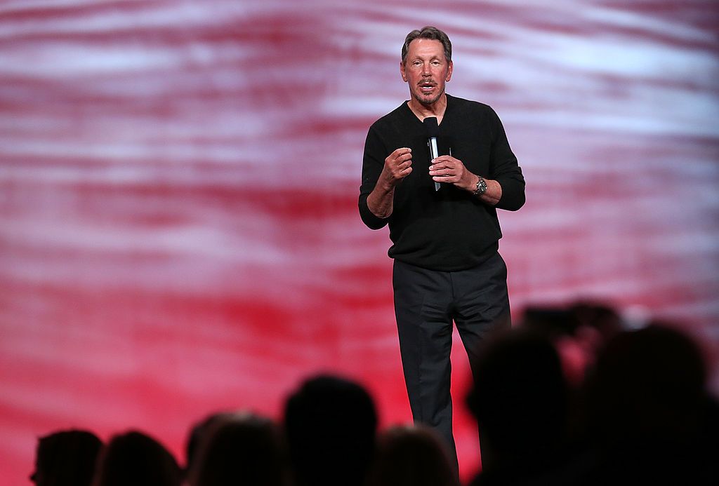 SAN FRANCISCO, CA - SEPTEMBER 22: Oracle CEO Larry Ellison delivers a keynote address during the 2013 Oracle Open World conference on September 22, 2013 in San Francisco, California. Ellison kicked off the week-long Oracle Open World conference that runs through September 26. (Photo by Justin Sullivan/Getty Images)