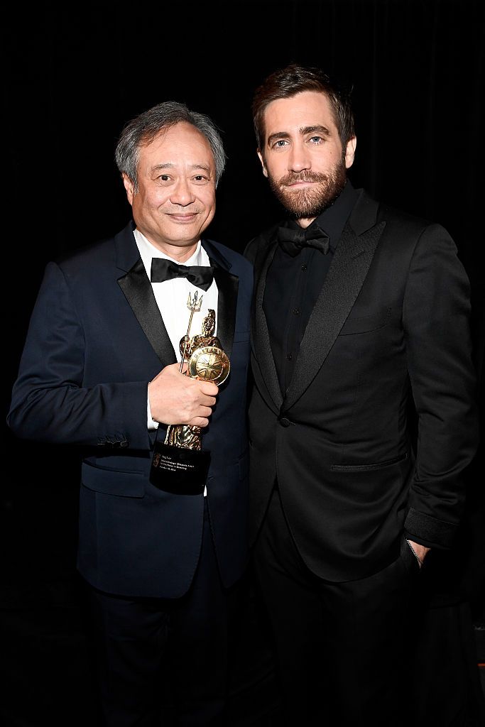 BEVERLY HILLS, CA - OCTOBER 28: (EXCLUSIVE COVERAGE) Honoree Ang Lee (L), recipient of the John Schlesinger Britannia Award for Excellence in Directing, and actor Jake Gyllenhaal attend the 2016 AMD British Academy Britannia Awards presented by Jaguar Land Rover and American Airlines at The Beverly Hilton Hotel on October 28, 2016 in Beverly Hills, California. (Photo by Frazer Harrison/BAFTA LA/Getty Images For BAFTA LA)