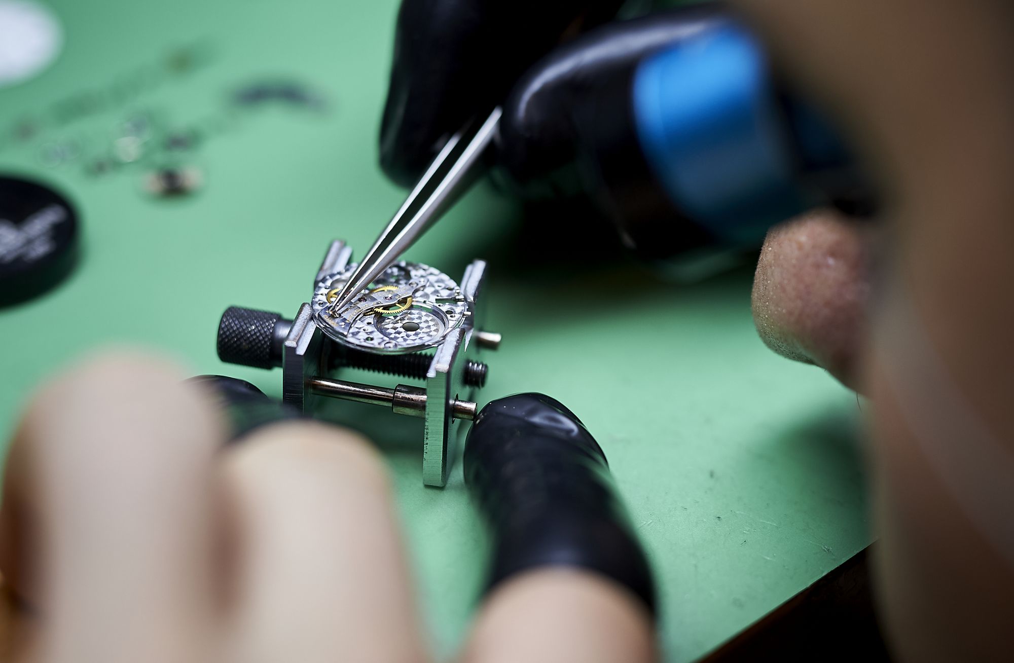 BURGOS, SPAIN - MAY 26: A watchmaker craftsman during the repair and restoration process, completely disassembling and reassembling, a Patek Philippe Calatrava watch on May 26, 2020 in Burgos, Spain. (Photo by Borja B. Hojas/Getty Images)