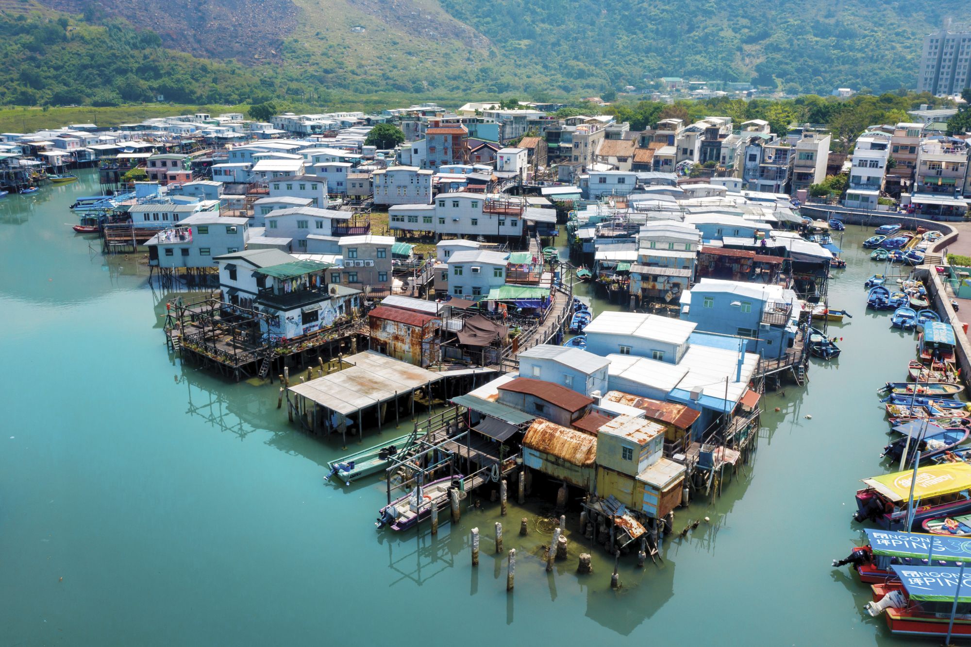 Tai O fishing village, on the western side of Lantau Island in Hong Kong. Tai O is a tourist spot for its canals and wooden stilt houses.