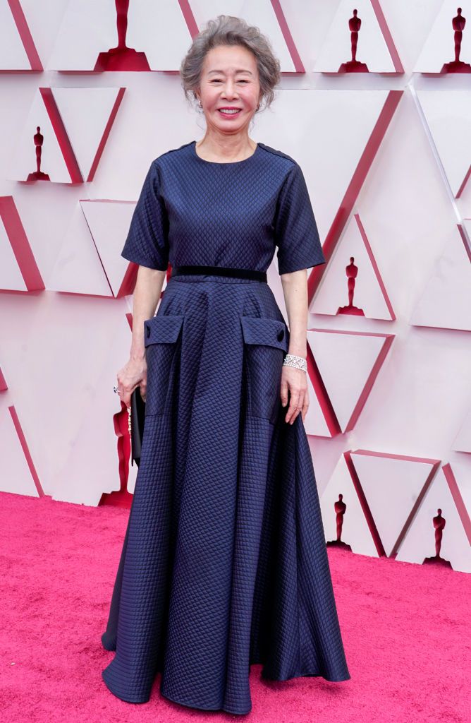 LOS ANGELES, CALIFORNIA â APRIL 25: Youn Yuh-jung attends the 93rd Annual Academy Awards at Union Station on April 25, 2021 in Los Angeles, California. (Photo by Chris Pizzello-Pool/Getty Images)