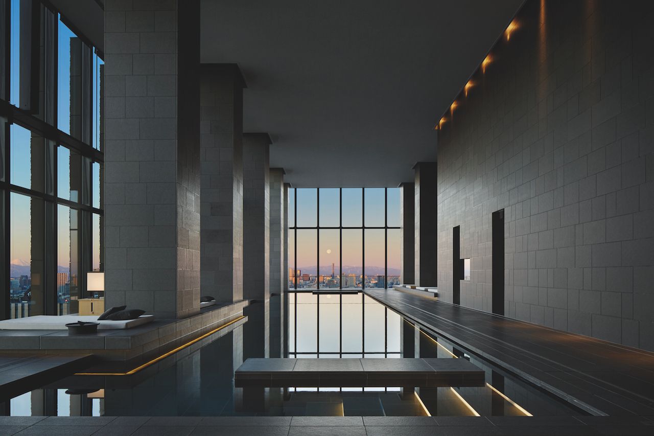 views towards Tokyo Skyline at dusk