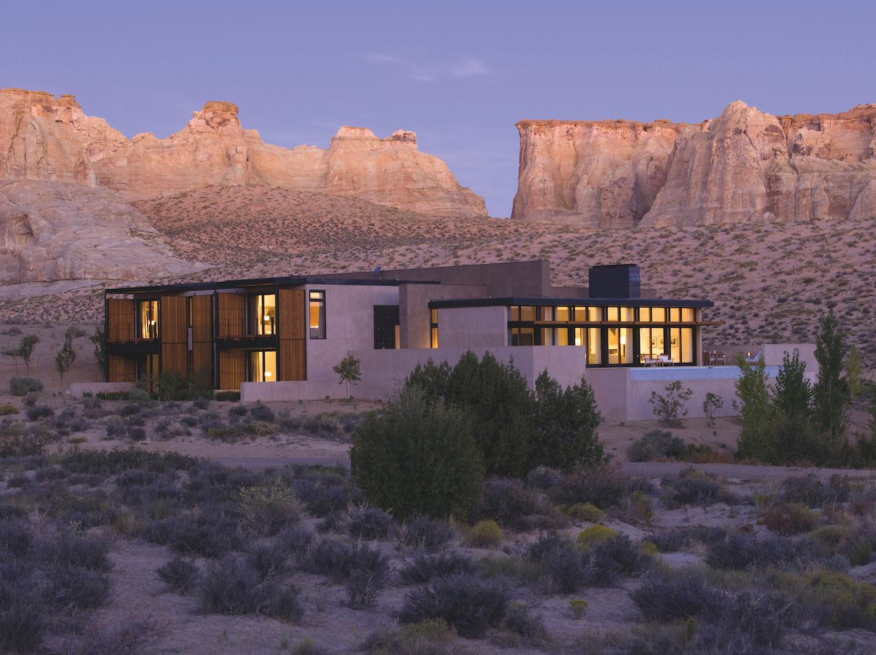 exterior at dusk