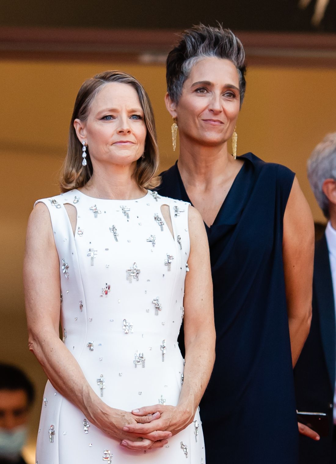 CANNES, FRANCE - JULY 06: Jodie Foster and Alexandra Hedison attend the "Annette" screening and opening ceremony during the 74th annual Cannes Film Festival on July 06, 2021 in Cannes, France. (Photo by Samir Hussein/WireImage)