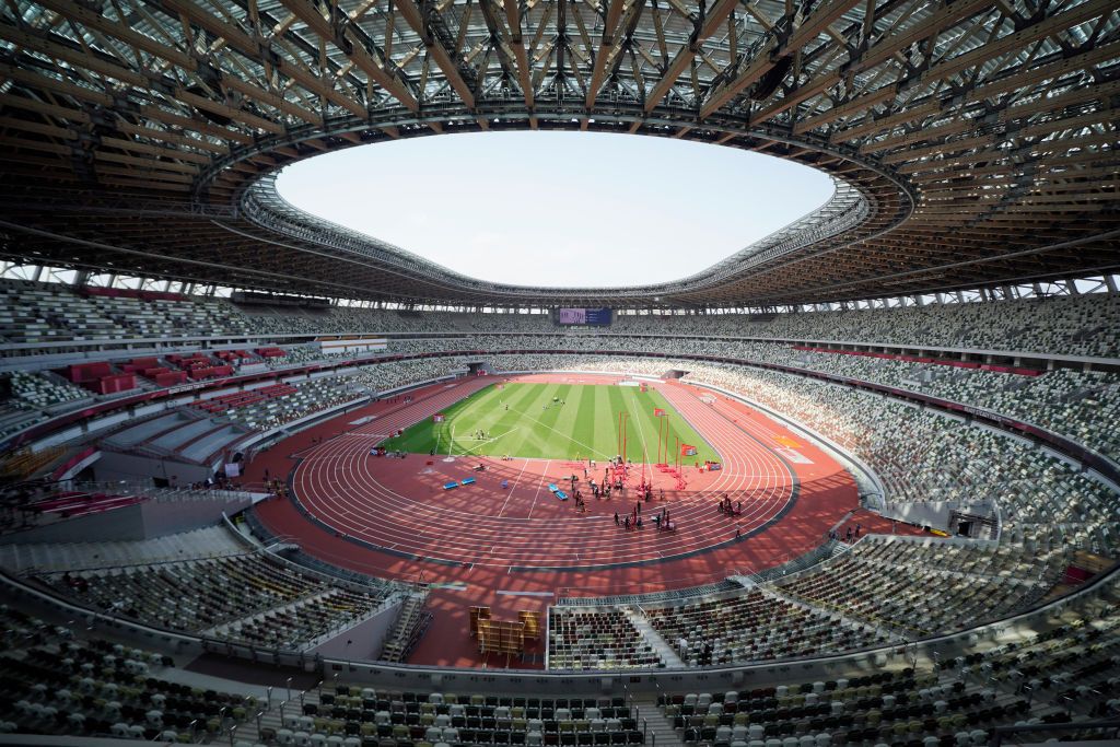 TOKYO, JAPAN - MAY 09: A general view during the Ready Steady Tokyo - Athletics Olympic test event, part of the World Athletics Continental Tour, at the National Stadium on May 09, 2021 in Tokyo, Japan. (Photo by Toru Hanai/Getty Images)