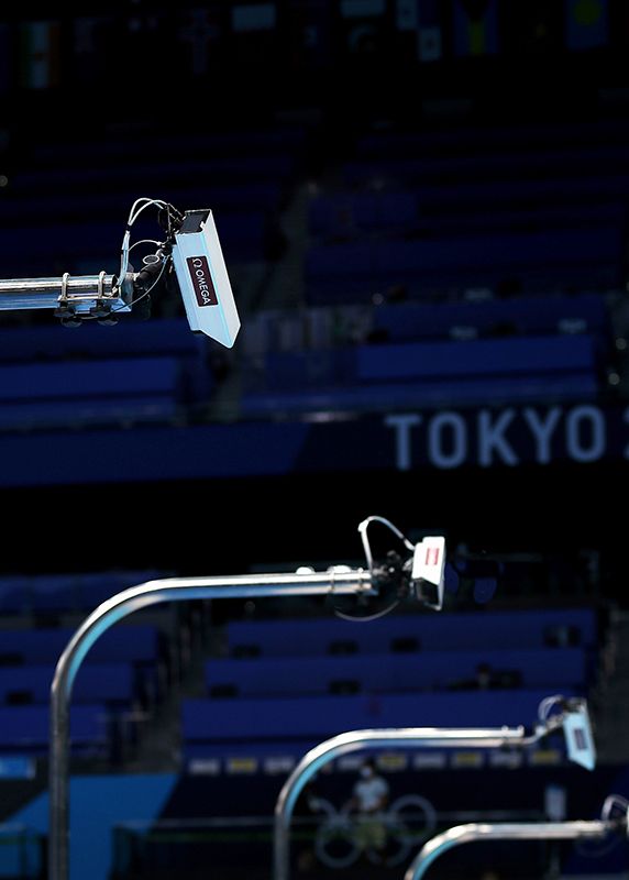 TOKYO, JAPAN - JULY 22: Omega at the 2020 Tokyo Olympic Games on July 22, 2021 in Tokyo, Japan. (Photo by Graham Denholm/Getty Images for Omega)