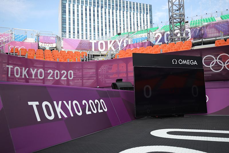 TOKYO, JAPAN - JULY 23: Omega at the 2020 Tokyo Olympic Games on July 23, 2021 in Tokyo, Japan. (Photo by Graham Denholm/Getty Images for Omega)