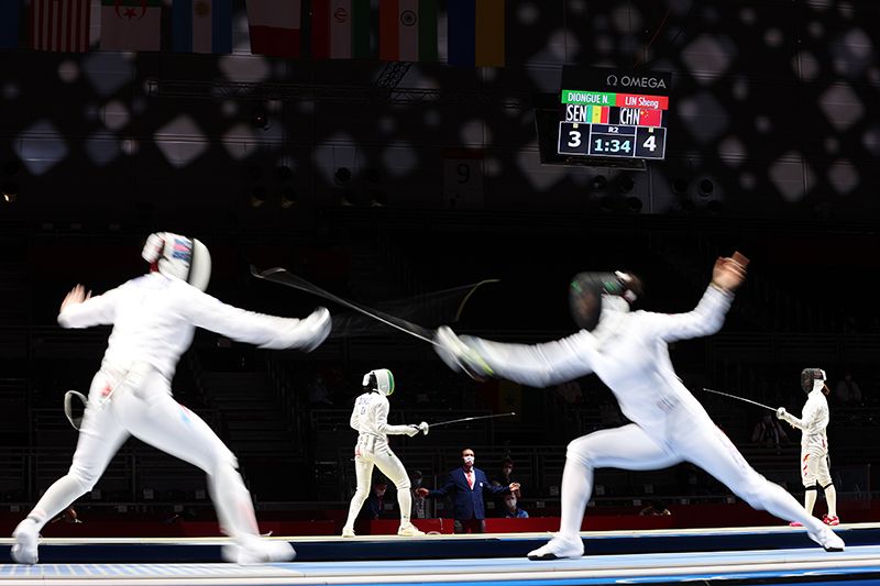 TOKYO, JAPAN - JULY 24: Omega at the 2020 Tokyo Olympic Games on July 24, 2021 in Tokyo, Japan. (Photo by Graham Denholm/Getty Images for Omega)