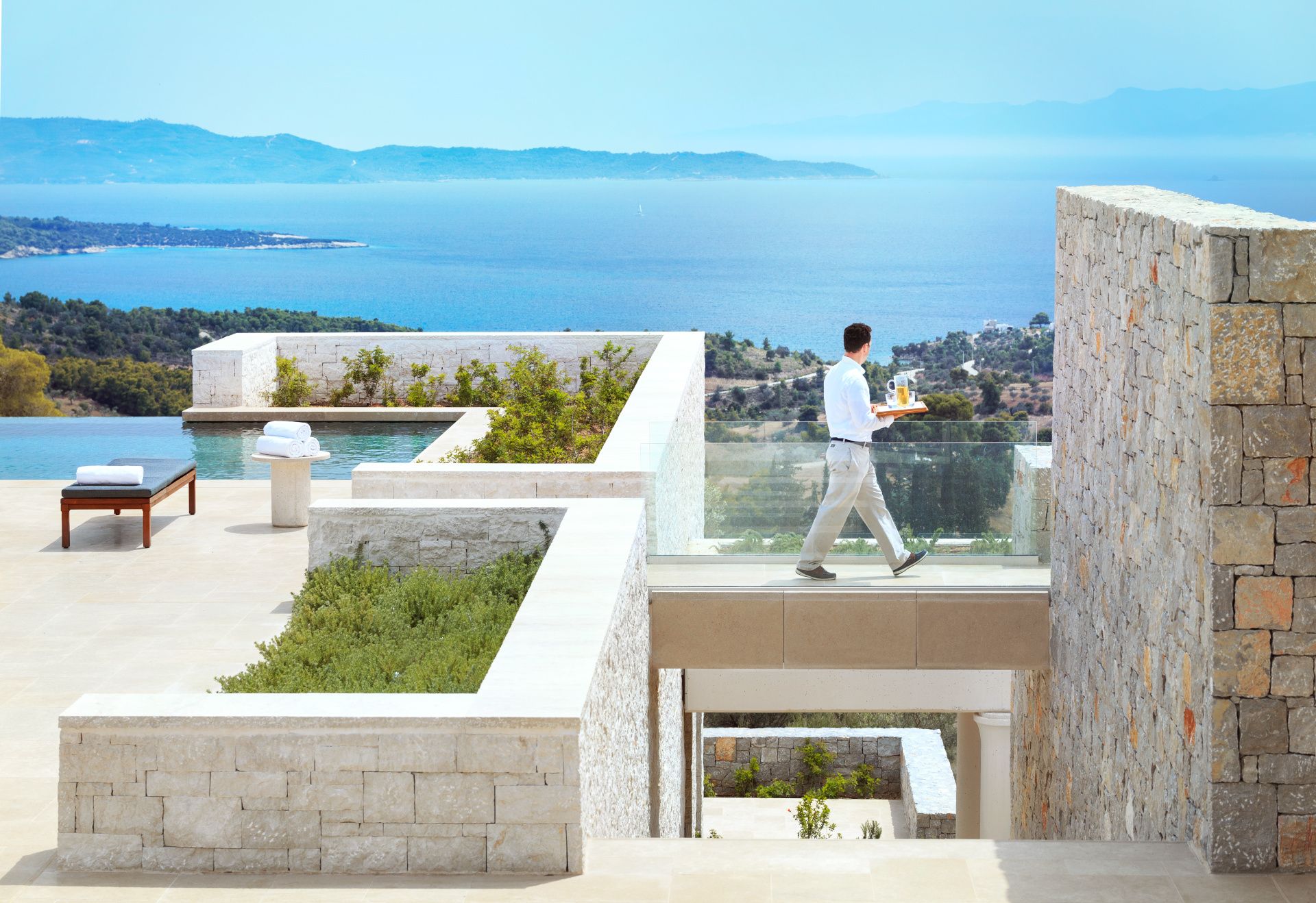 Amanzoe, Greece - Accommodation, Villas, Five bedroom villa, View, Service