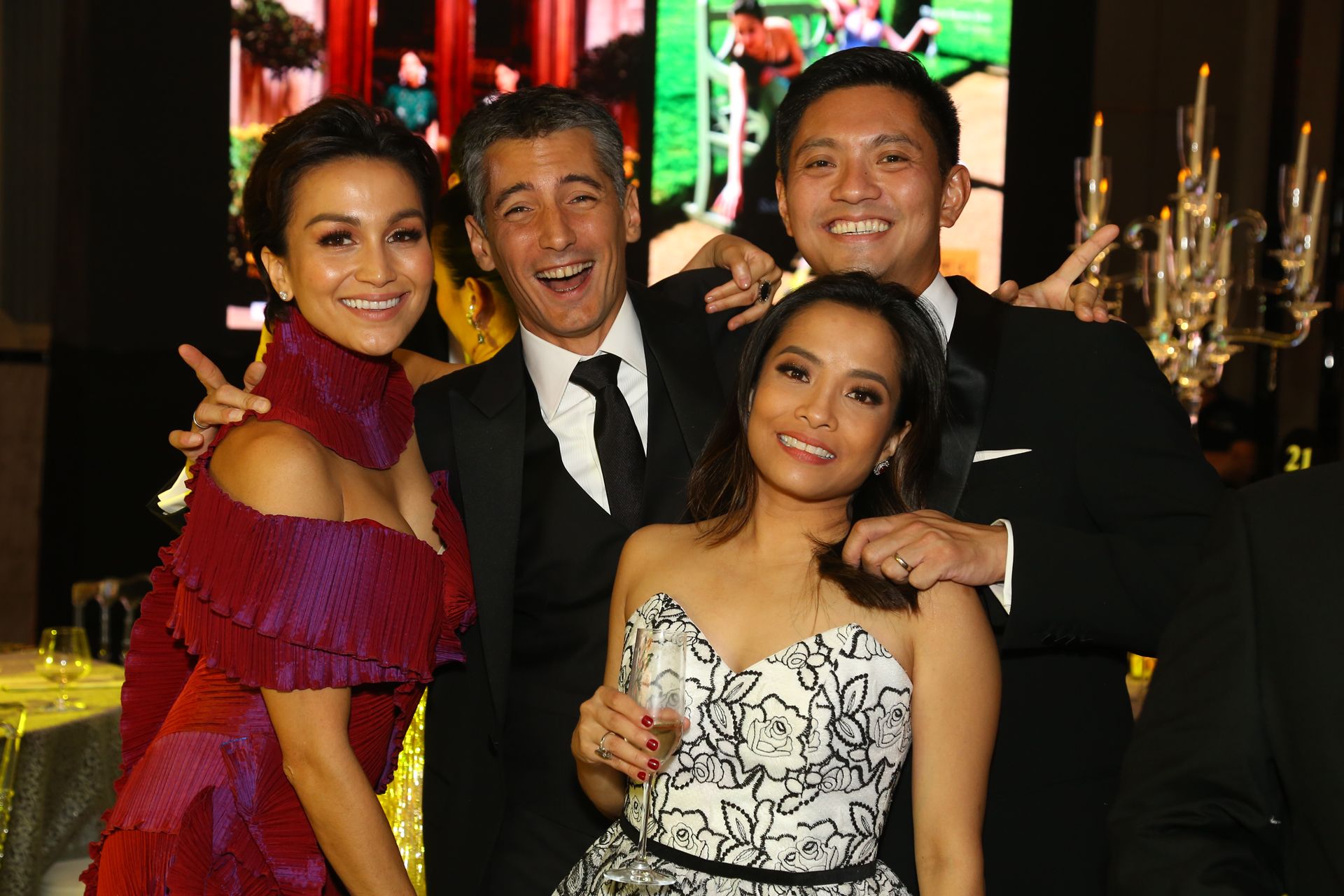 Stephanie and Christian Gonzalez with Tina and Carey Lagdameo