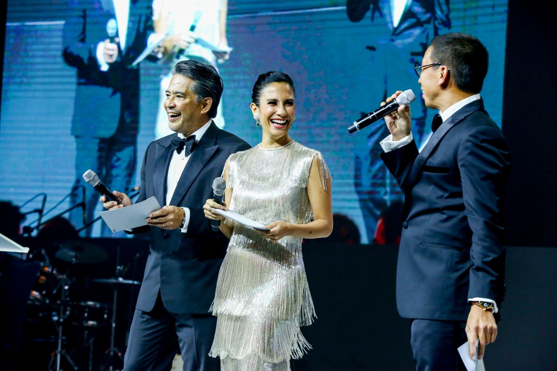 Dr. Randy Francisco, Stephanie Zubiri-Crespi, and Kim Atienza host the charity auction