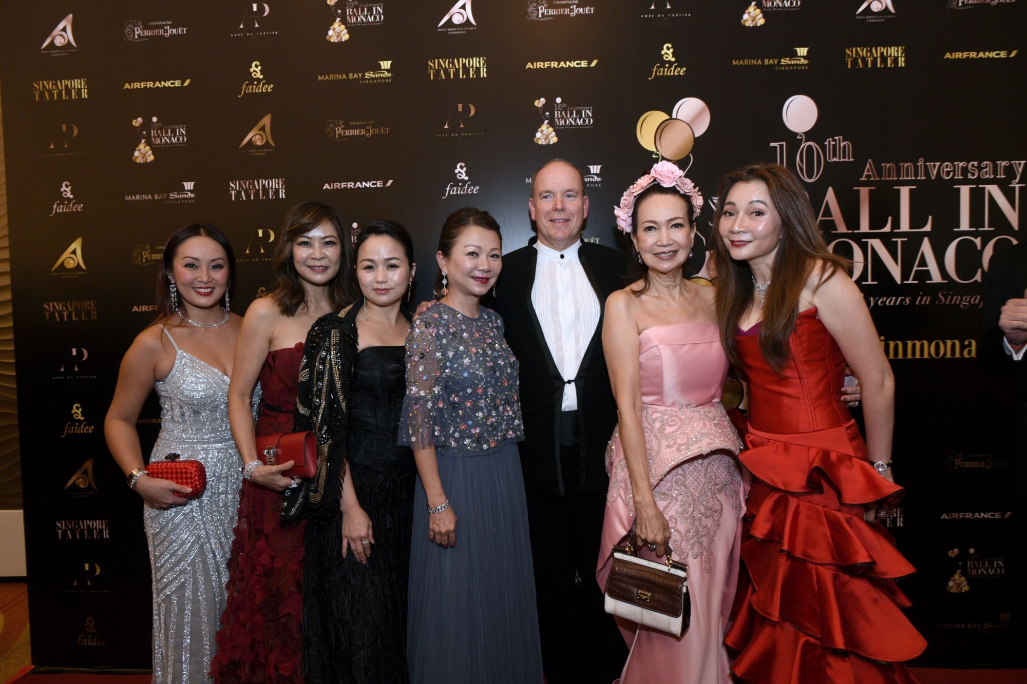 Serene Chua, Alicia Thian, Tonya Tan, Angela Ng, Prince Albert II, Celeste Basapa, Stella Lee
