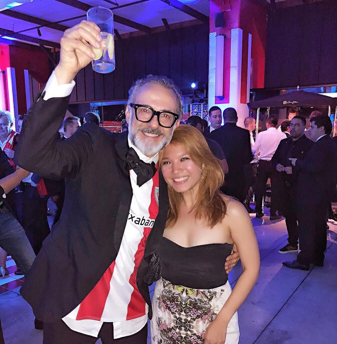 Massimo Bottura with Chery Tiu at the World's Best Restaurants 2018 ceremony