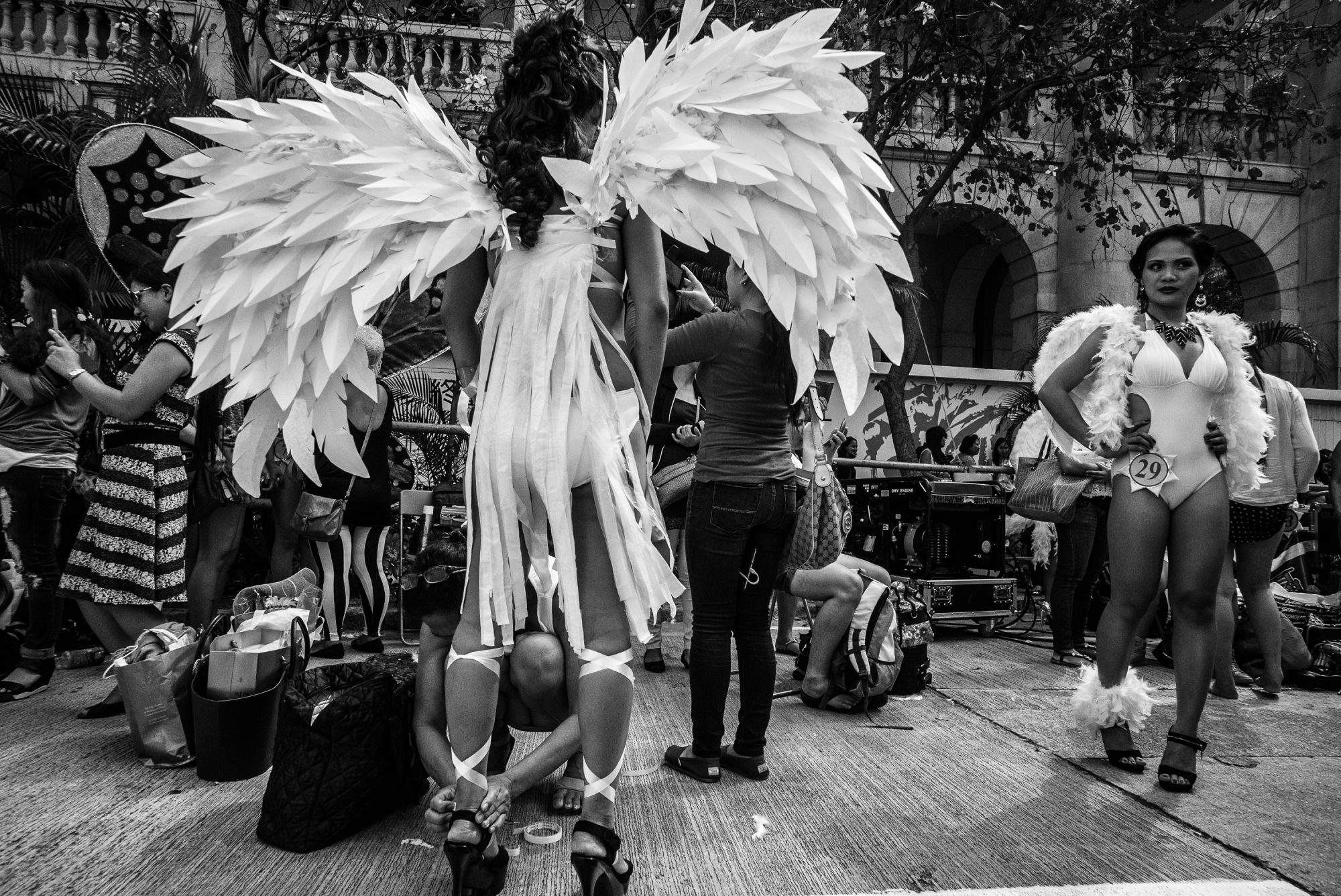 Migrant domestic workers in a beauty pageant in Hong Kong. Beauty contest is one of the recreational activities of domestic workers in the city to empower them. April 05,2015