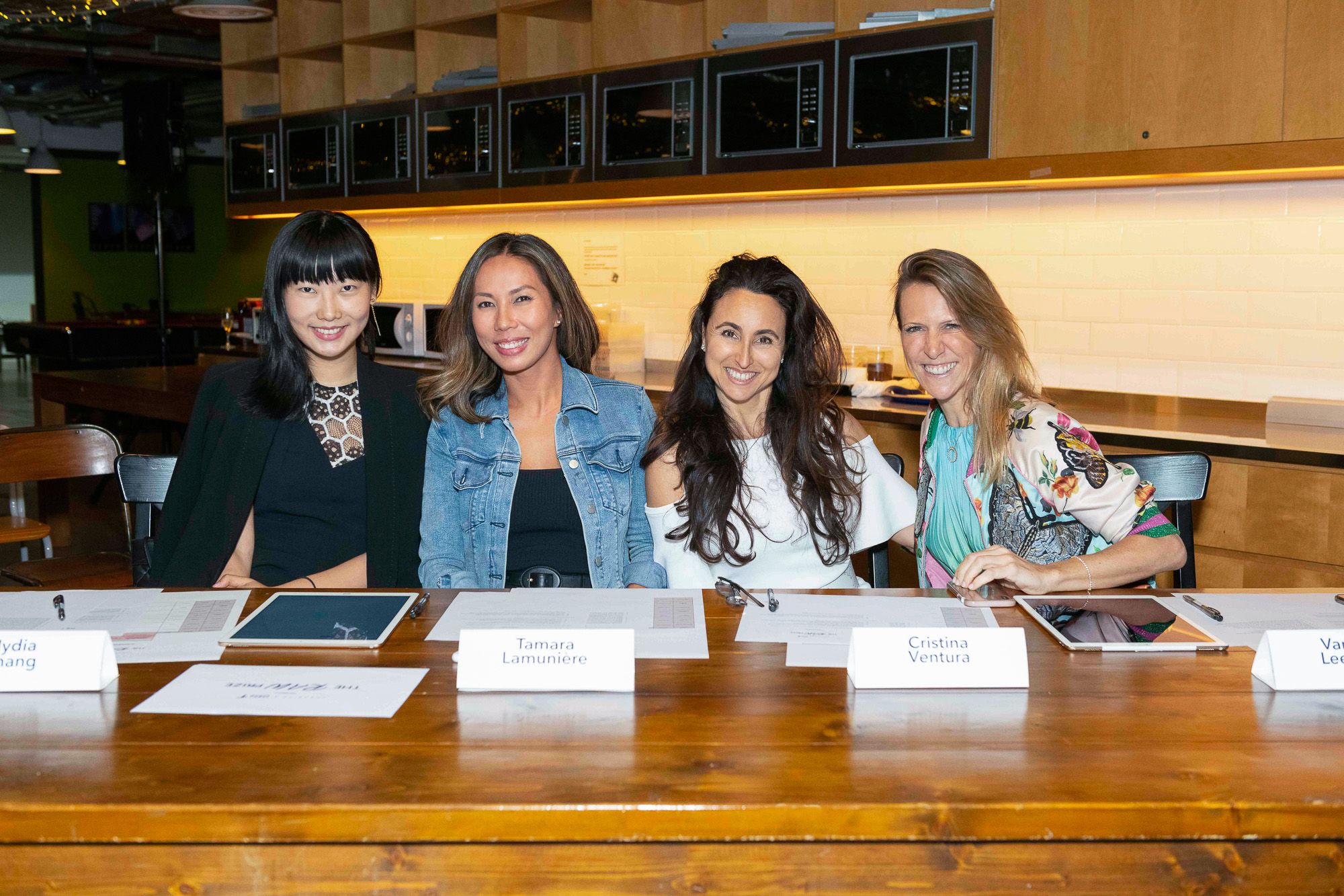 The judges: Nydia Zhang, Tamara Lamunière, Vanessa Taub, Cristina Ventura