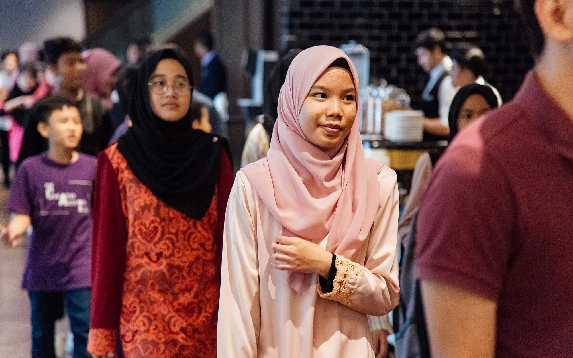 The kids from Yayasan Chow Kit arriving at Hotel Stripes Kuala Lumpur