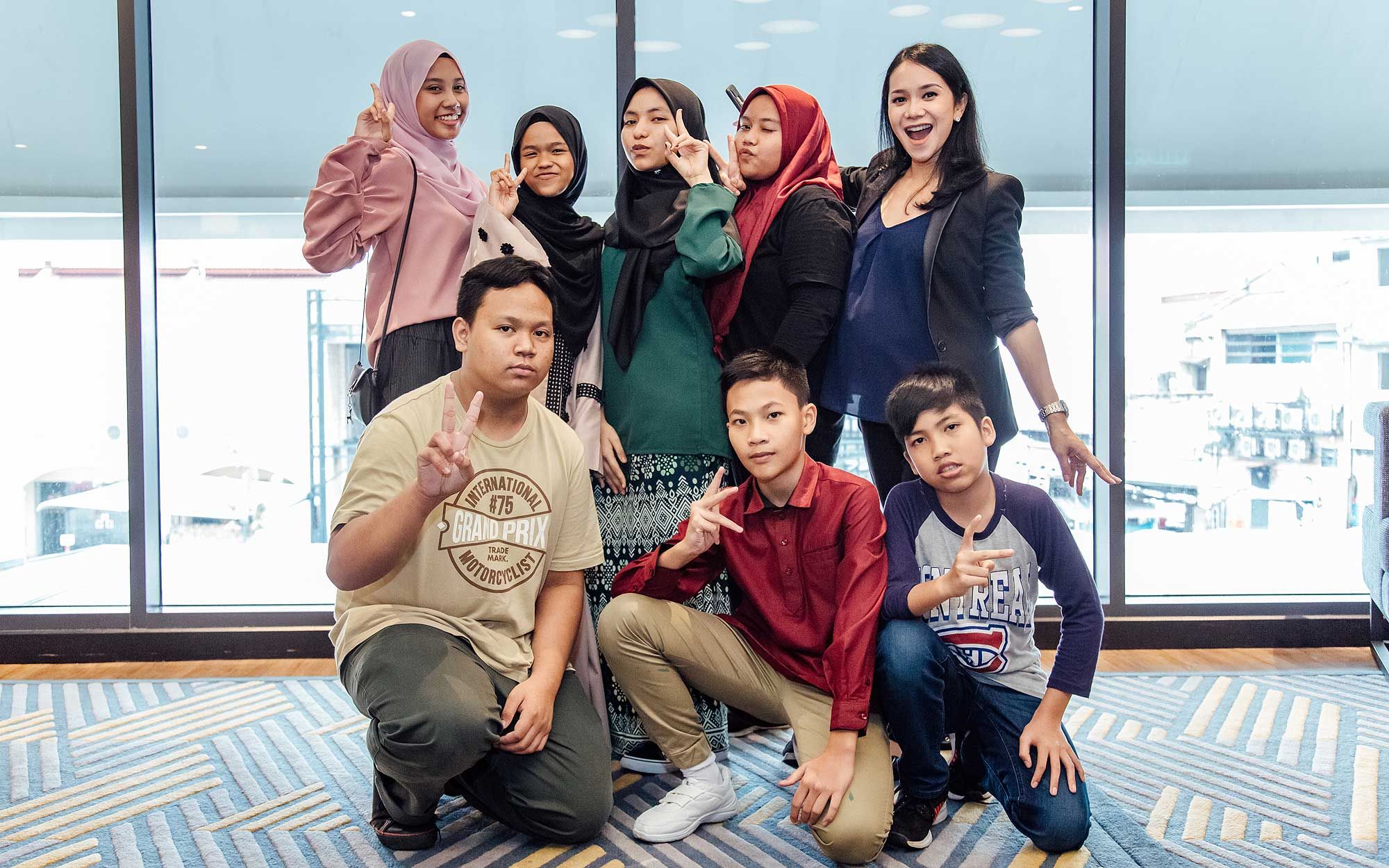 Ivanna Salehudin with her group of teenagers