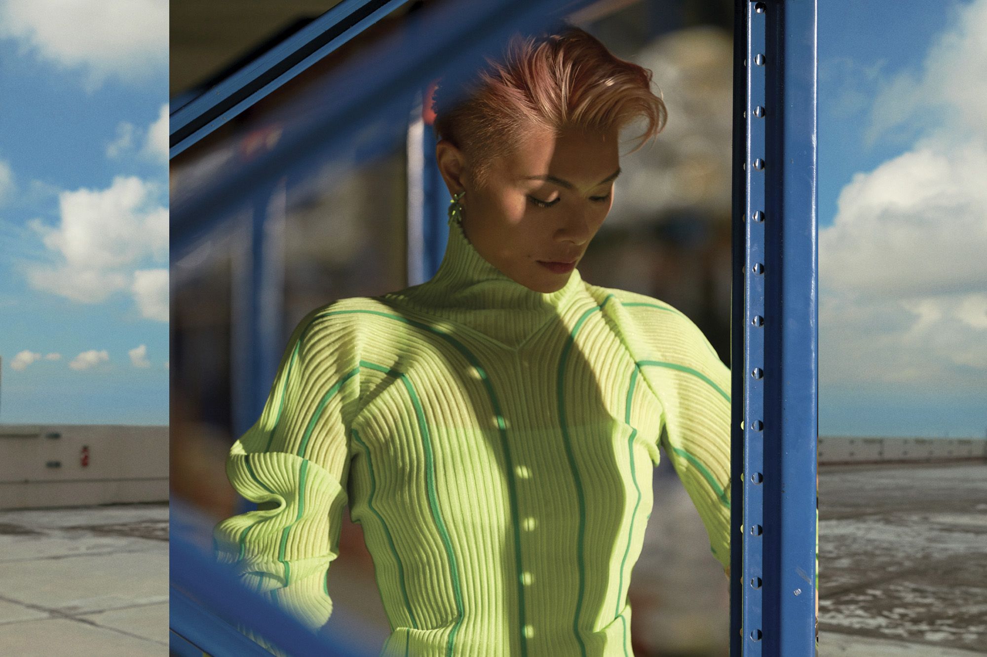 Ng wears a Bottega Veneta outfit
