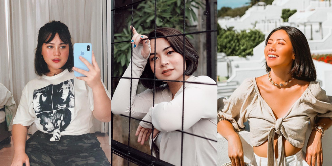 Indonesian influencers showcasing different ways to accessorize their hair with headbands, scarves, and hair clips.