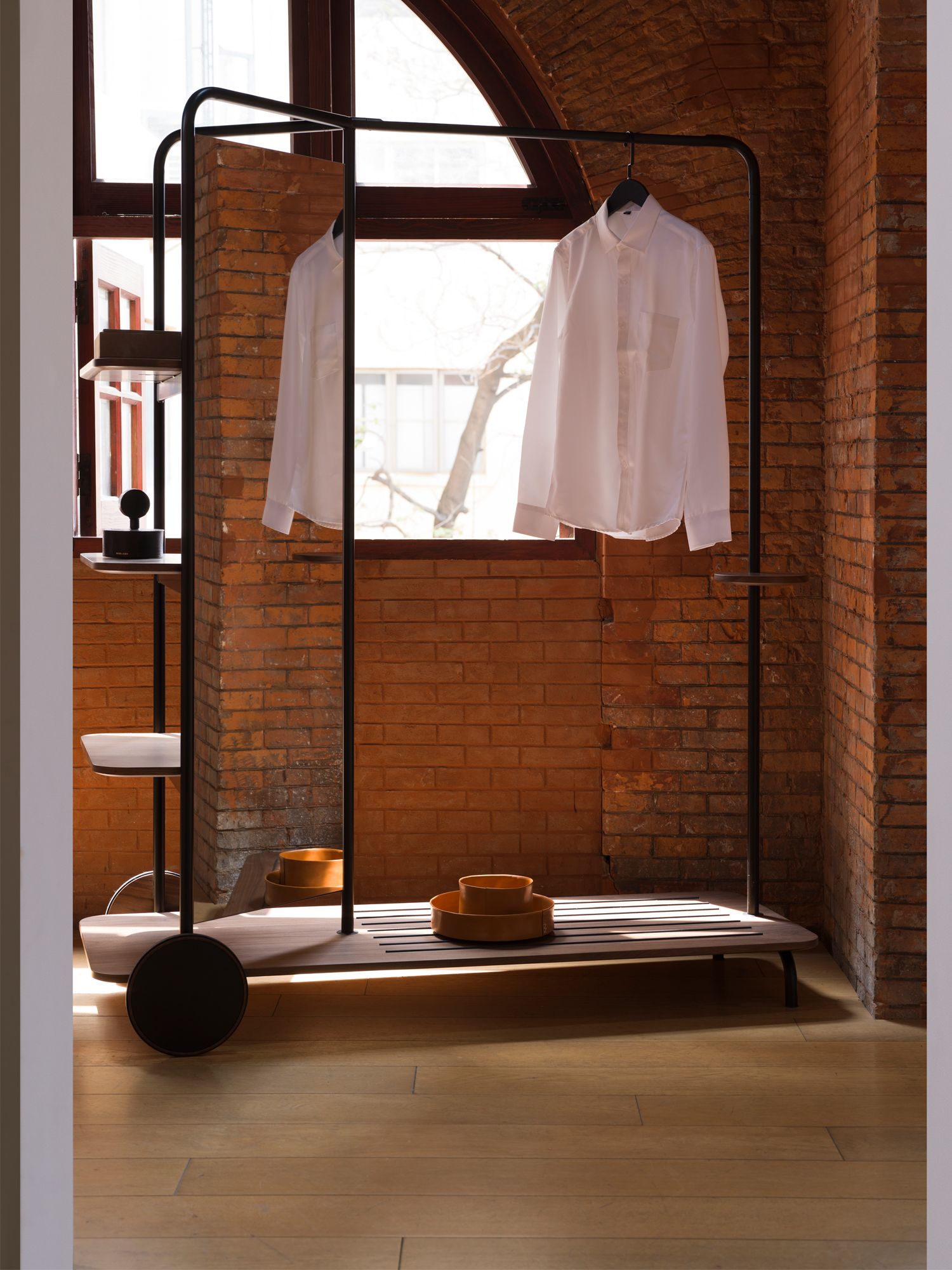 Designed by Herkner for Stellar Works, the Host wardrobe aims to be the flexible answer to closets (Image: Courtesy of Sebastian Herkner)