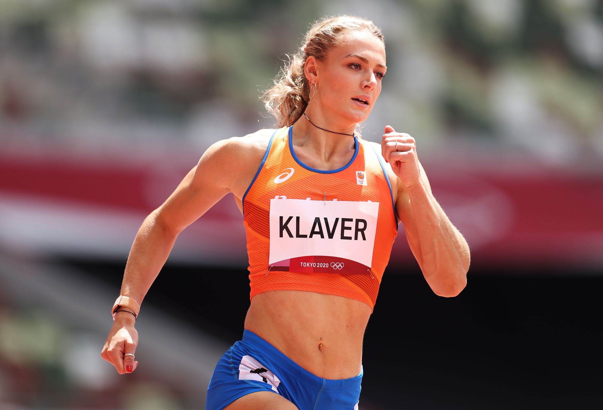 TOKYO, JAPAN - AUGUST 03: Lieke Klaver of Team Netherlands competes in round one of the Women's 400m heats on day eleven of the Tokyo 2020 Olympic Games at Olympic Stadium on August 03, 2021 in Tokyo, Japan. (Photo by David Ramos/Getty Images)