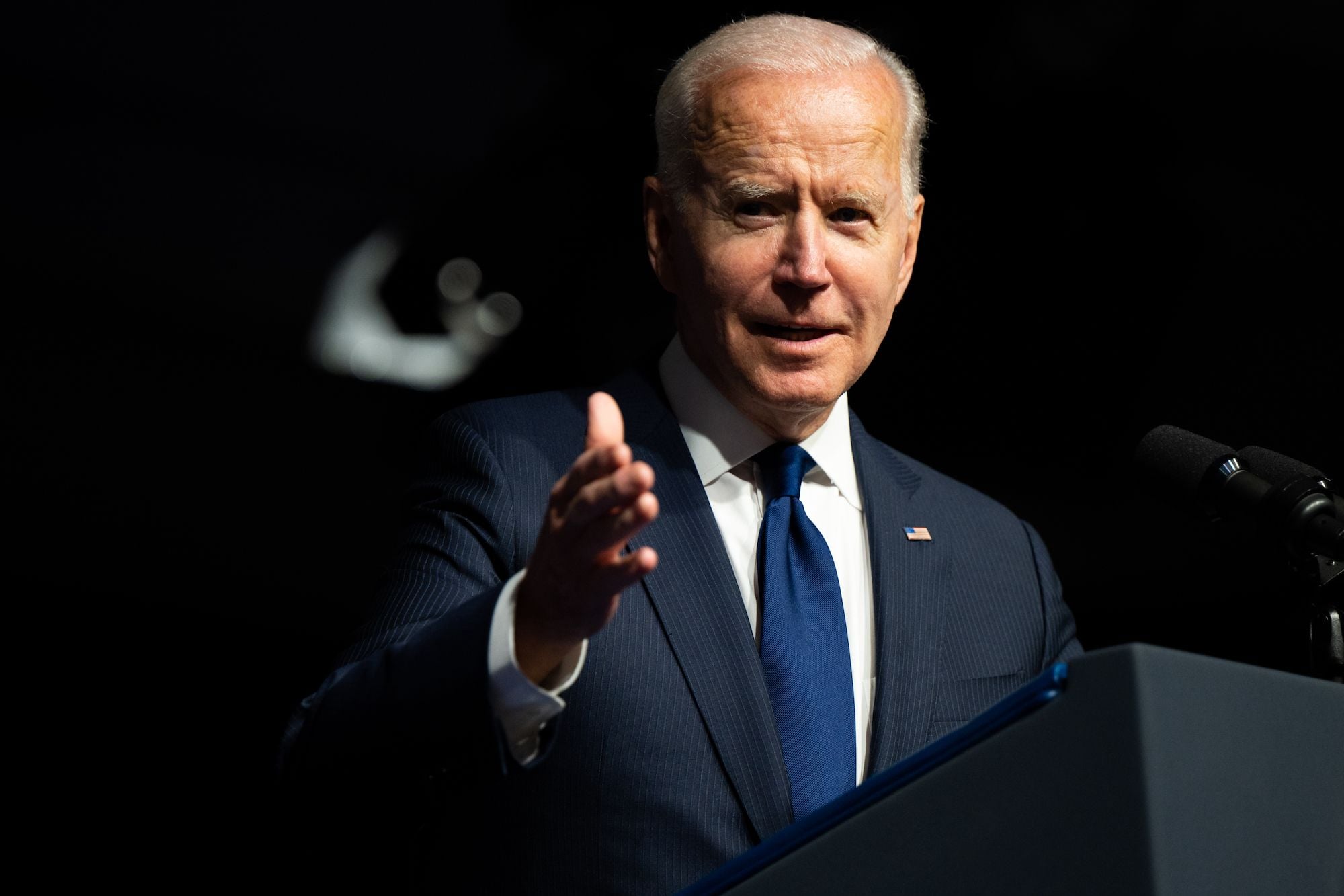 TULSA, OKLAHOMA - JUNE 01: U.S. President Joe Biden speaks at a rally during commemorations of the 100th anniversary of the Tulsa Race Massacre on June 01, 2021 in Tulsa, Oklahoma. President Biden stopped in Tulsa to commemorate the centennial of the Tulsa Race Massacre. May 31st of this year marks the centennial of when a white mob started looting, burning and murdering in Tulsa's Greenwood neighborhood, then known as Black Wall Street, killing up to 300 people and displacing thousands more. Organizations