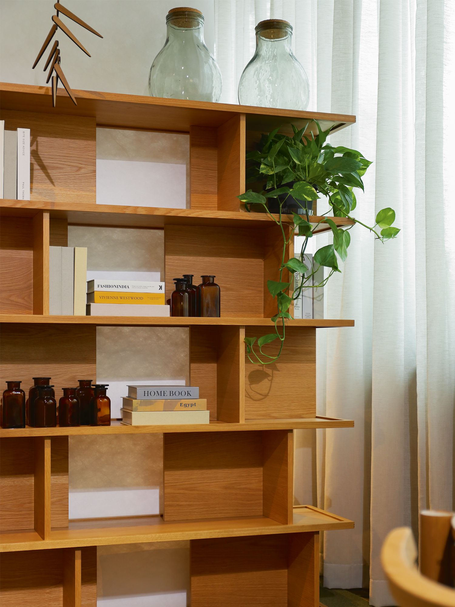 A bookshelf from Folks, a furniture brand that celebrates Asian design and craft