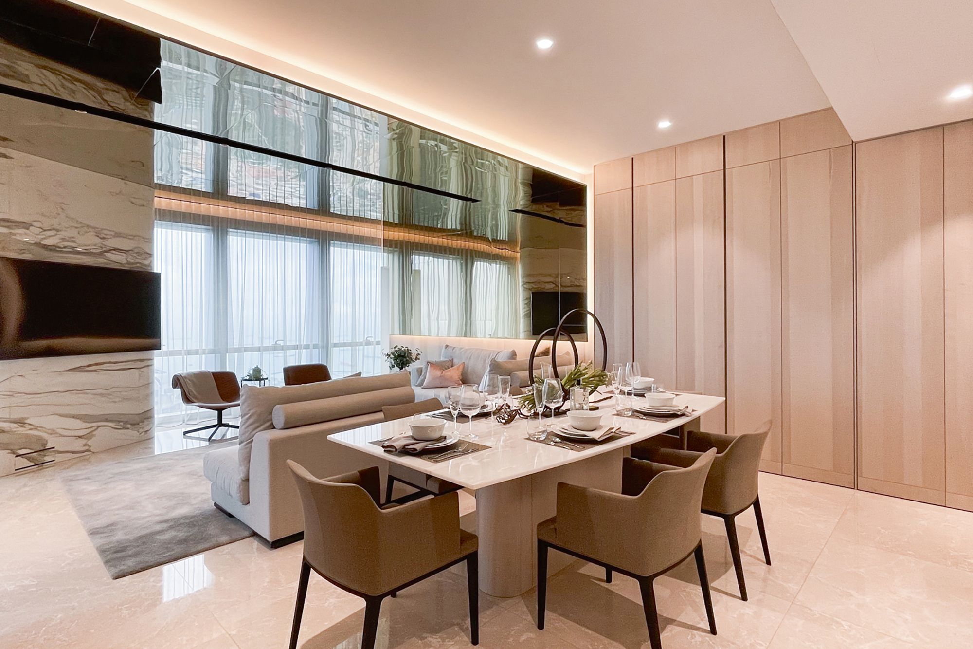 The Leo armchairs from Japanese furniture brand Time & Style were among the pieces selected by Grafunkt for show units in GuocoLand’sWallich Residence