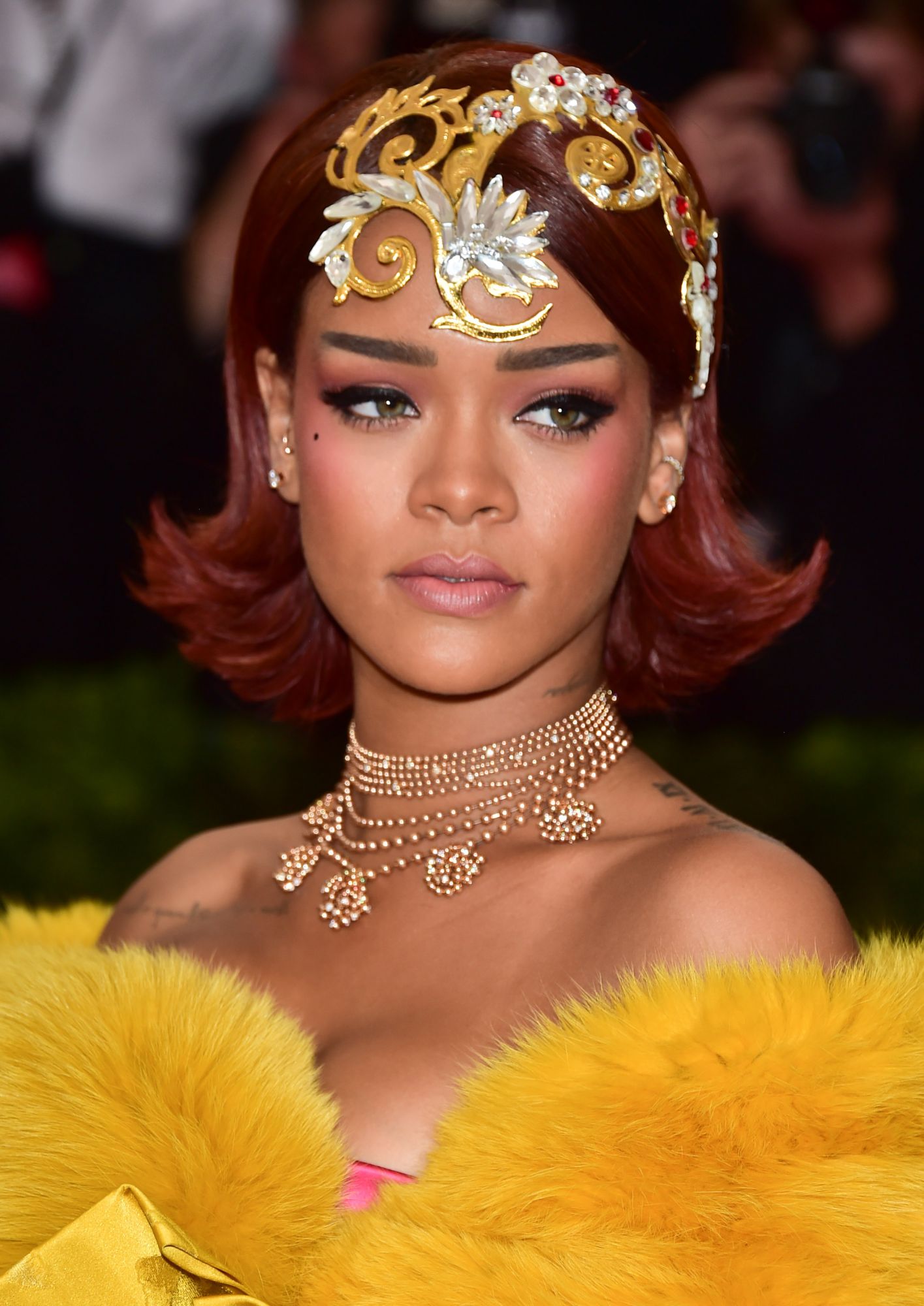 NEW YORK, NY - MAY 04: Rihanna attends the 'China: Through The Looking Glass' Costume Institute Benefit Gala at Metropolitan Museum of Art on May 4, 2015 in New York City. (Photo by George Pimentel/WireImage)