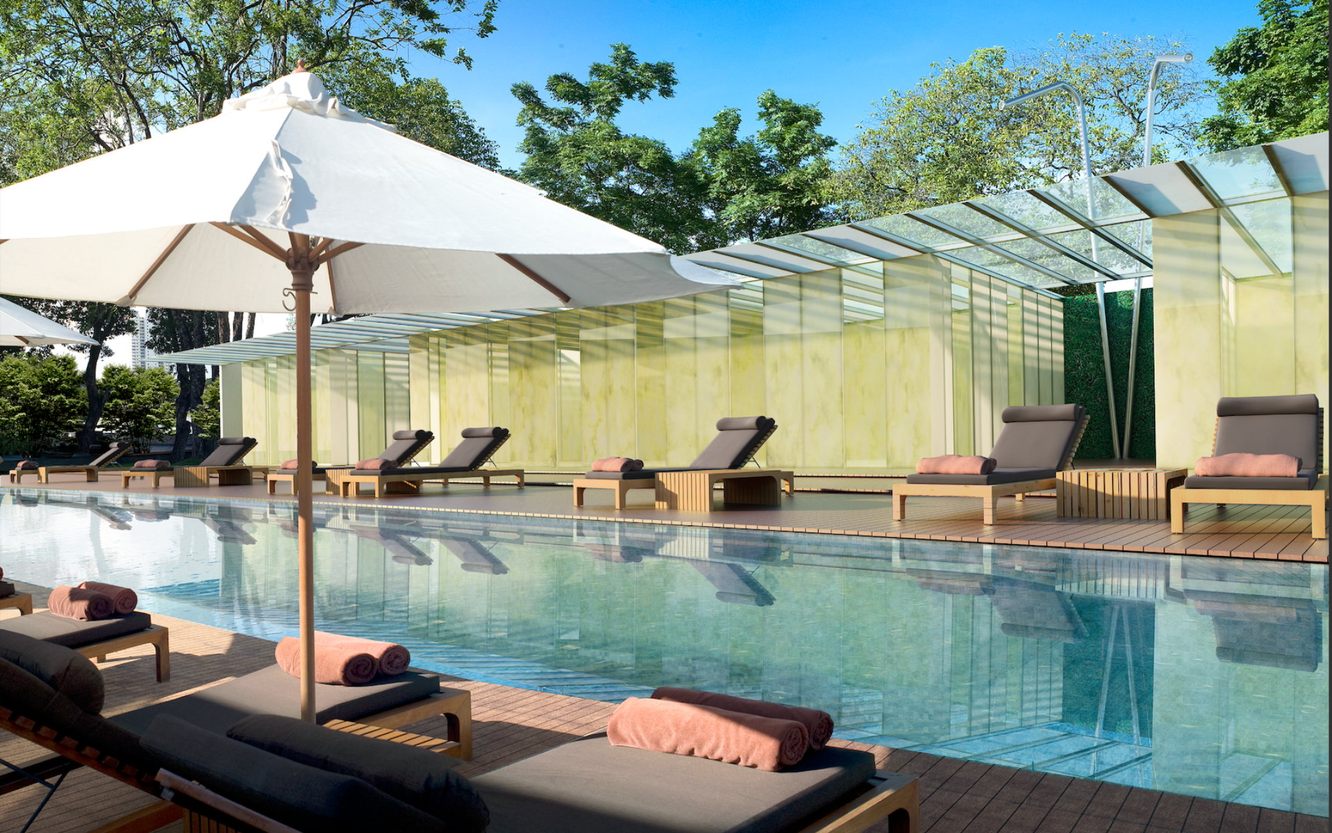 Kenny Heights Estates pool was designed with the concept of breathing space