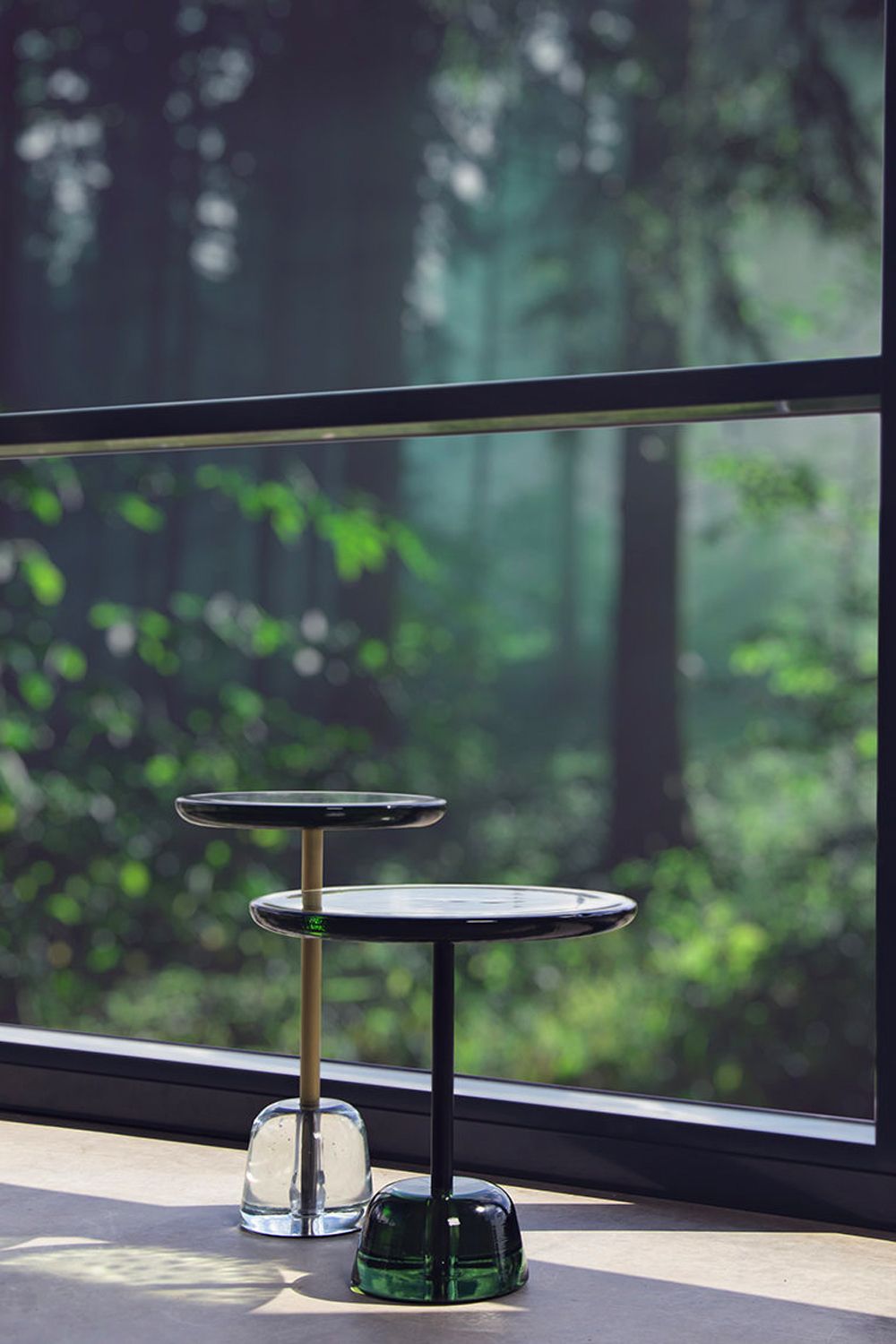 Sebastian Herkner’s new Pina Table collection for Pulpo is made from casted glass, brass and steel Image: Courtesy of Pulpo