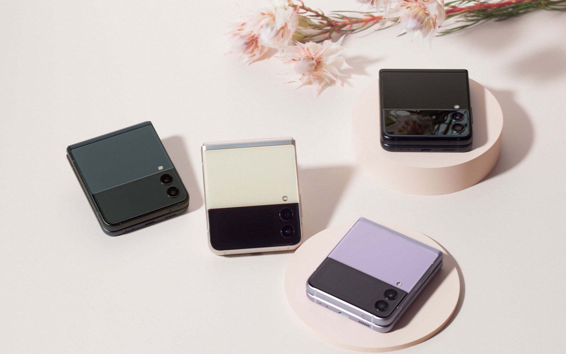 The Galaxy Z Flip 3 is available is a number of striking colours.