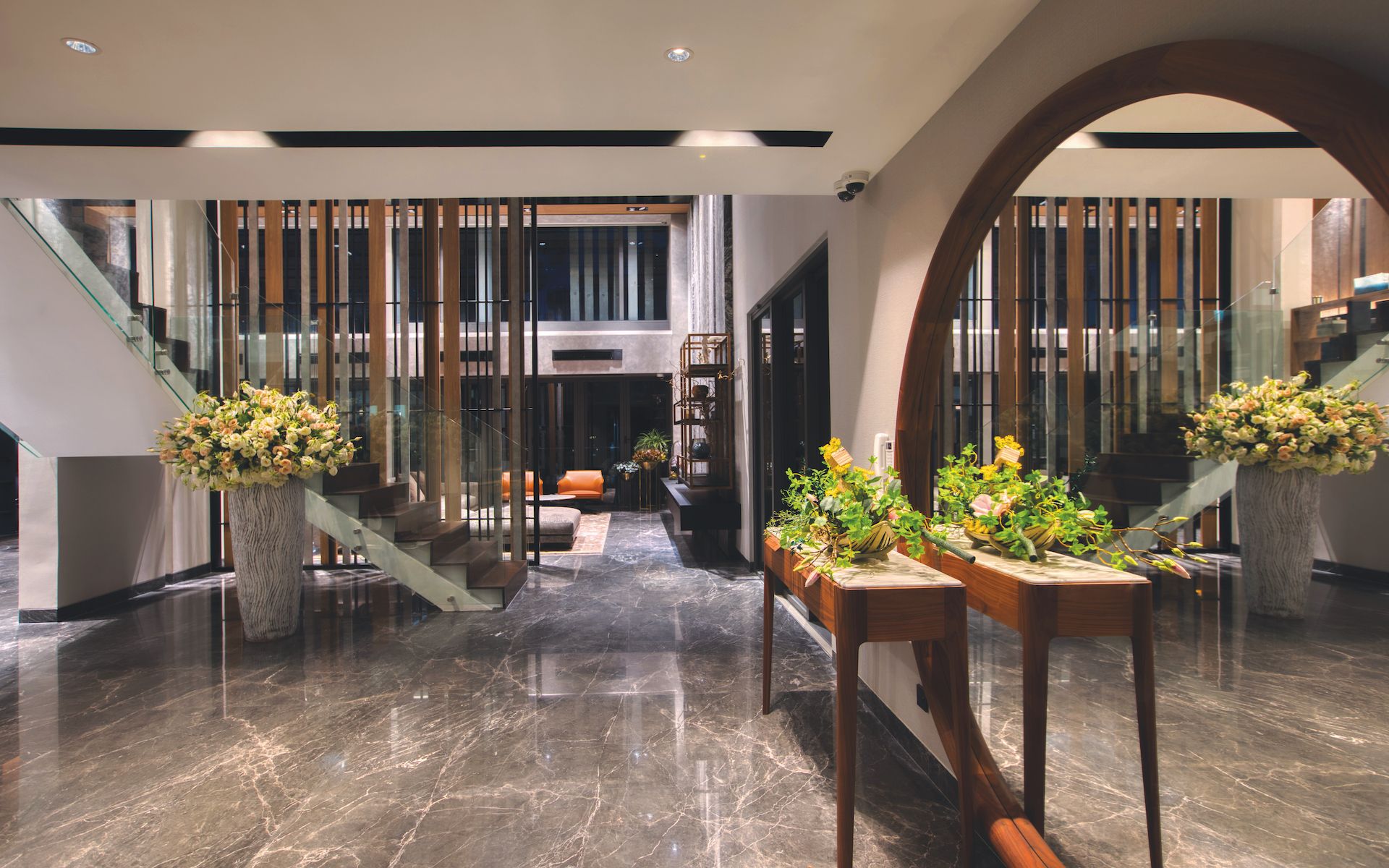 Impressive but not stuffy, the living room is elegantly effortless