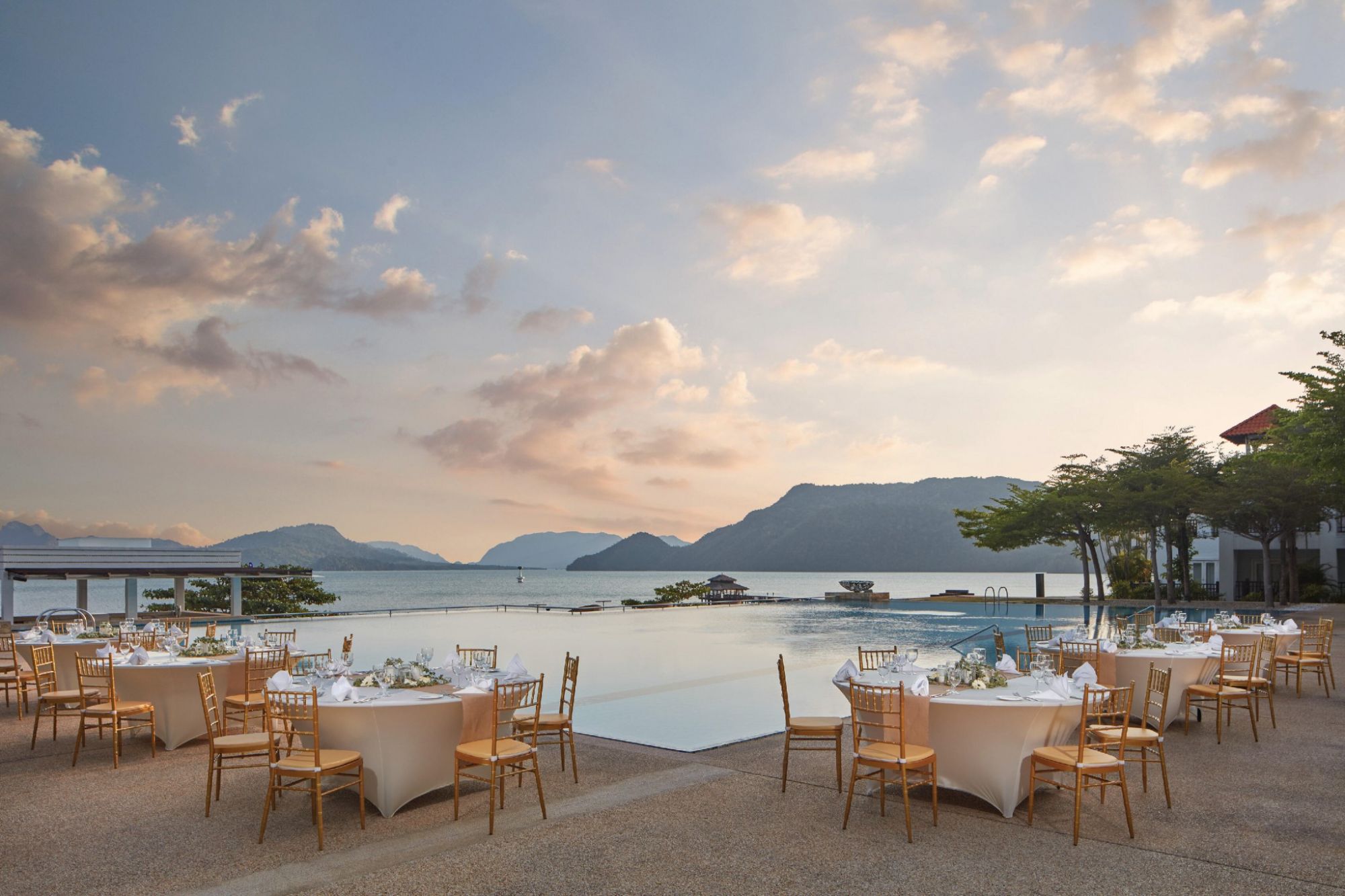 Poolside dining offers scenic views while you eat (The Westin Langkawi Resort & Spa)