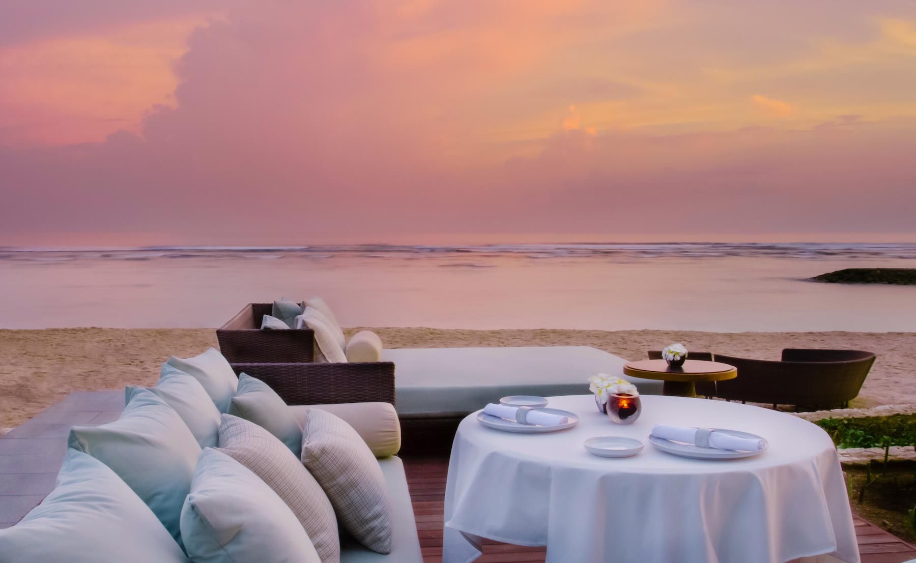Outdoor seating at The Beach Grill, The Ritz-Carlton, Bali